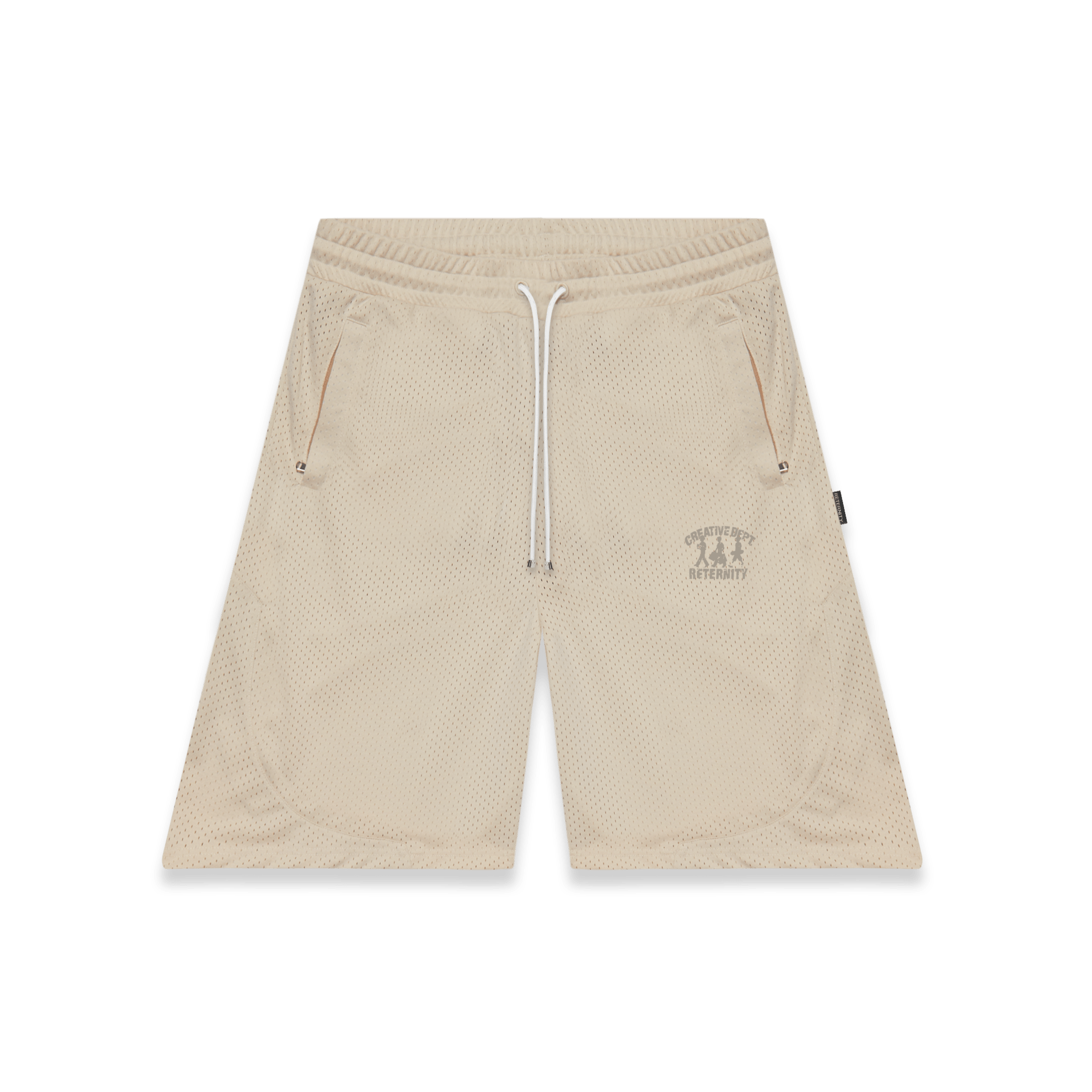 Reternity Creative Dept Logo Mesh Shorts Cream - CRETC4273 - Coziness