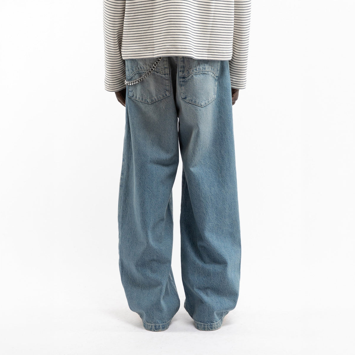 Reternity DISTRESSED BAGGY DENIM WASHED BLUE - CRETD14513 - Coziness