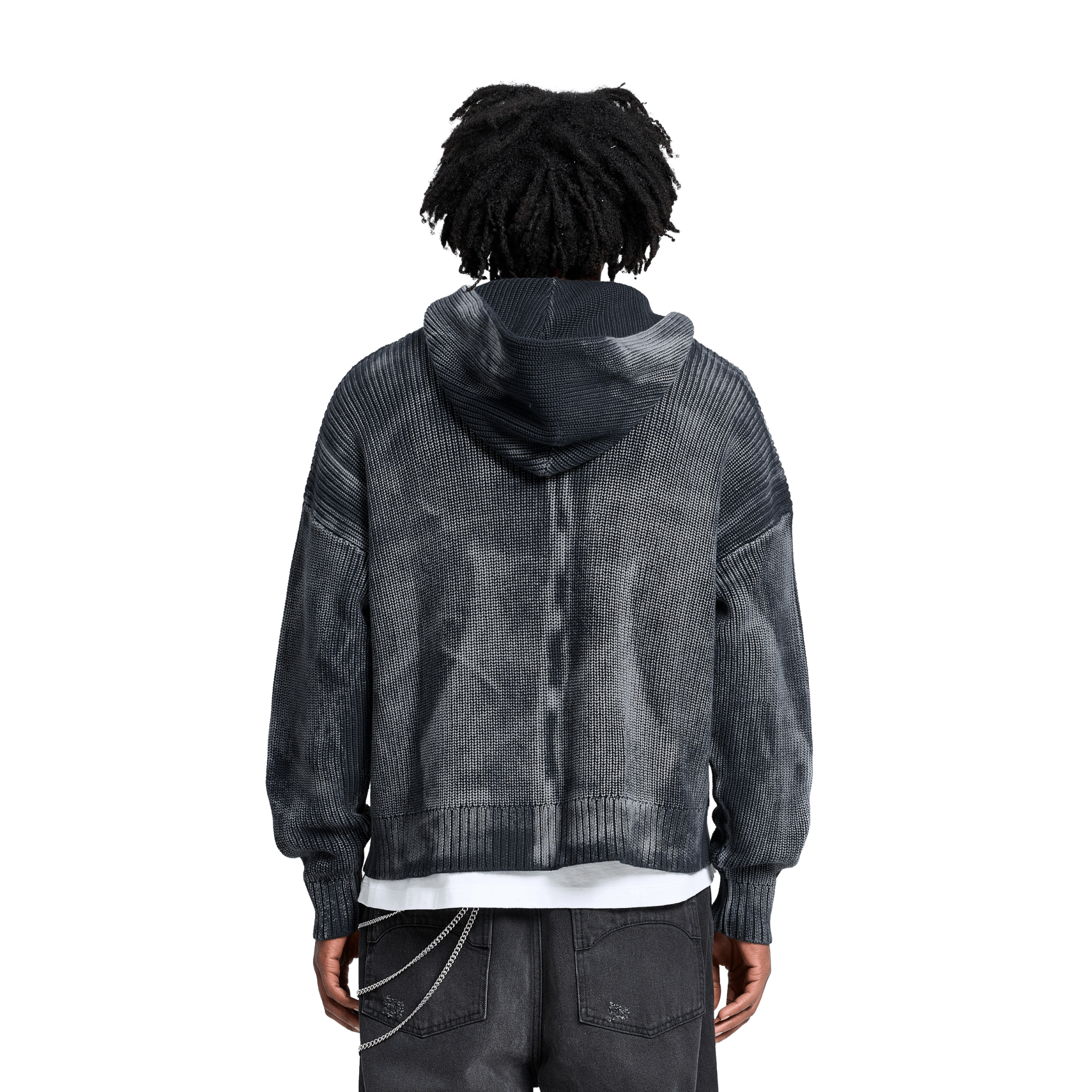 Reternity Essential Knit Zip Hoodie Acid Black - CRETE7028 - Coziness