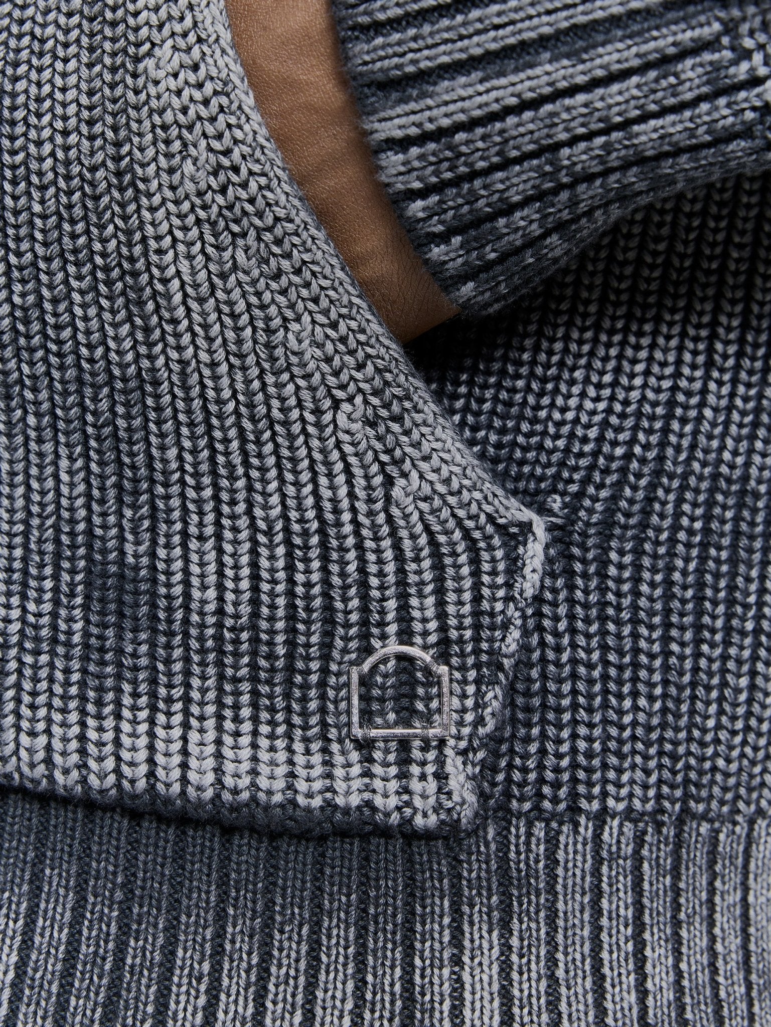 Reternity Essential Knit Zip Hoodie Acid Black - CRETE7028 - Coziness