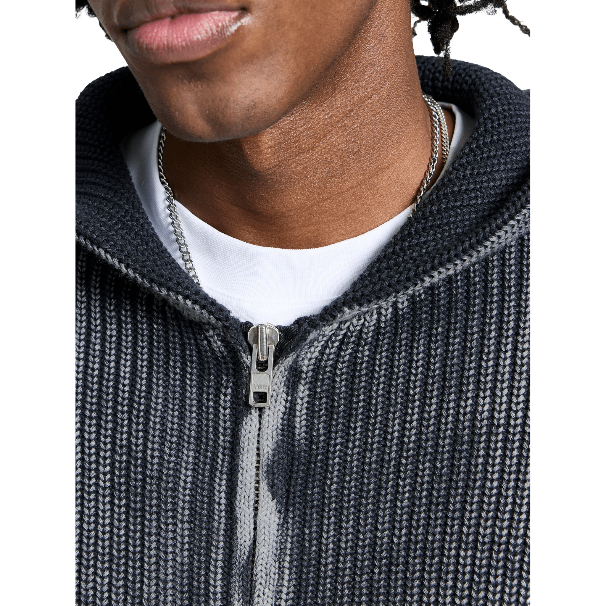 Reternity Essential Knit Zip Hoodie Acid Black - CRETE7028 - Coziness