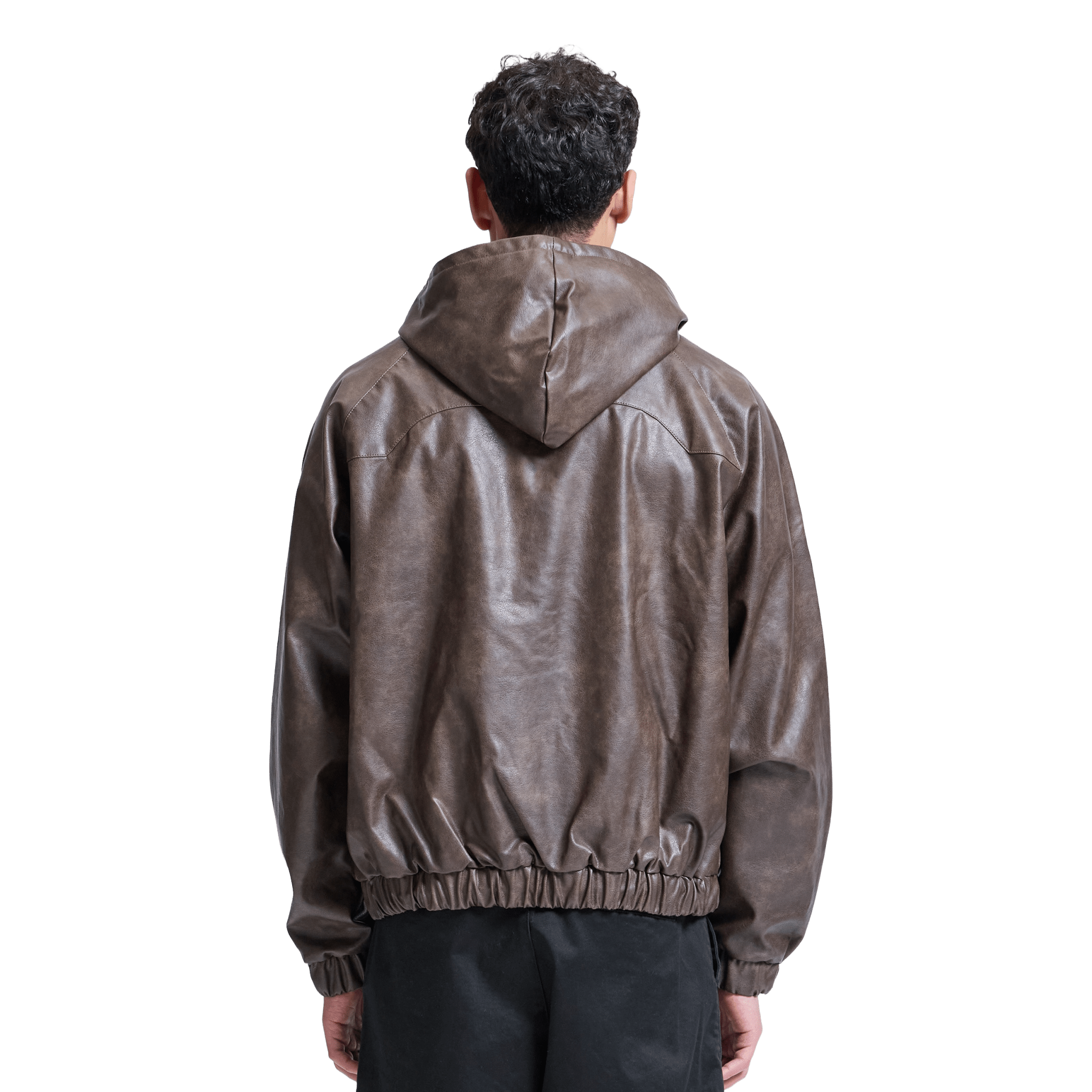 Reternity Hooded Leather Jacket Vintage Braun - CRETH8291 - Coziness