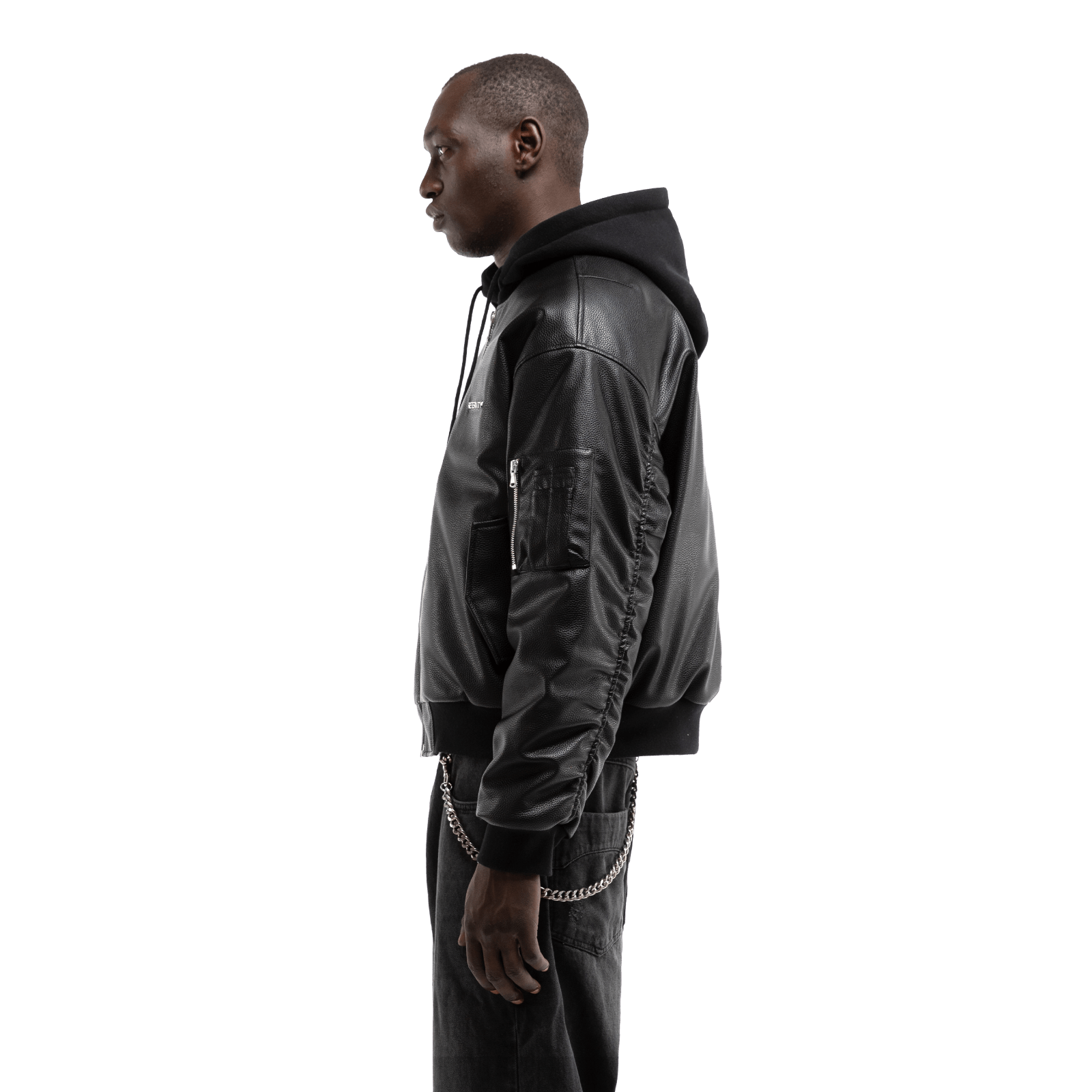 Reternity MÉTROPOLITAIN BOMBER BLACK LEATHER - CRETM13697 - Coziness