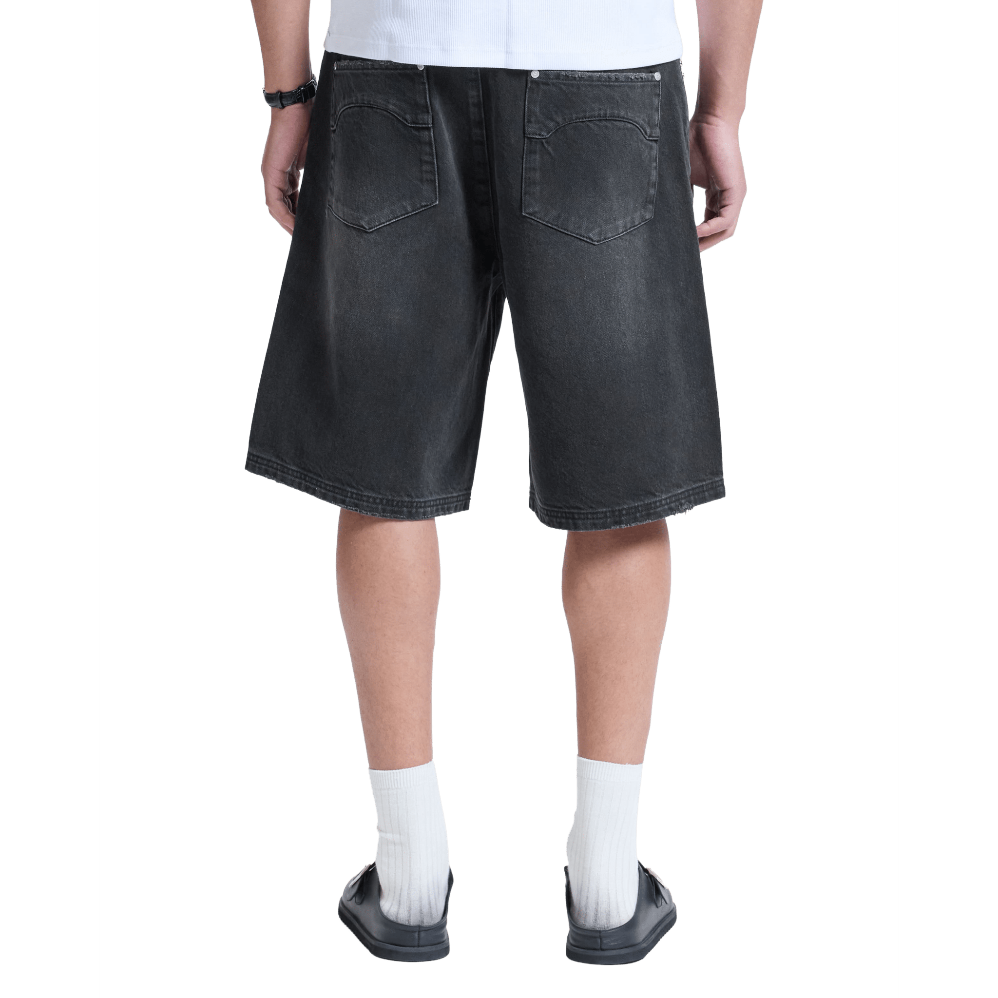 Reternity Studded Jorts Black - CRETS10398 - Coziness