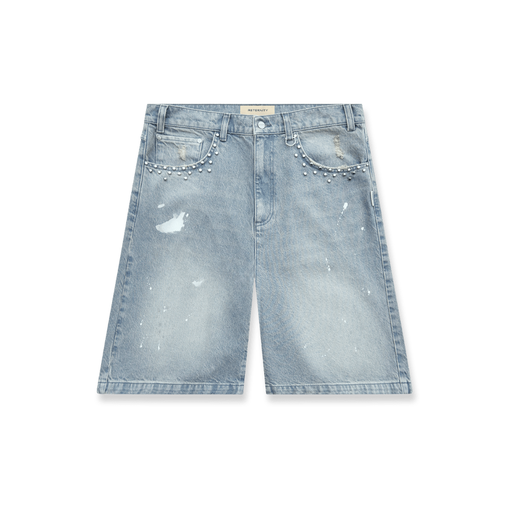 Reternity Studded Jorts Light Blue - CRETS8317 - Coziness