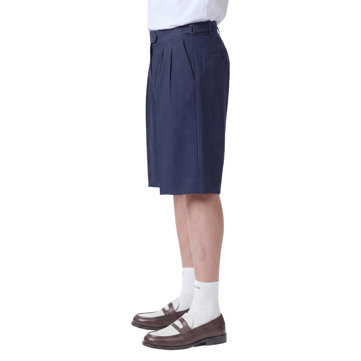 Reternity Tailored Baggy Shorts Pinstripe Blue - CRETT11086 - Coziness