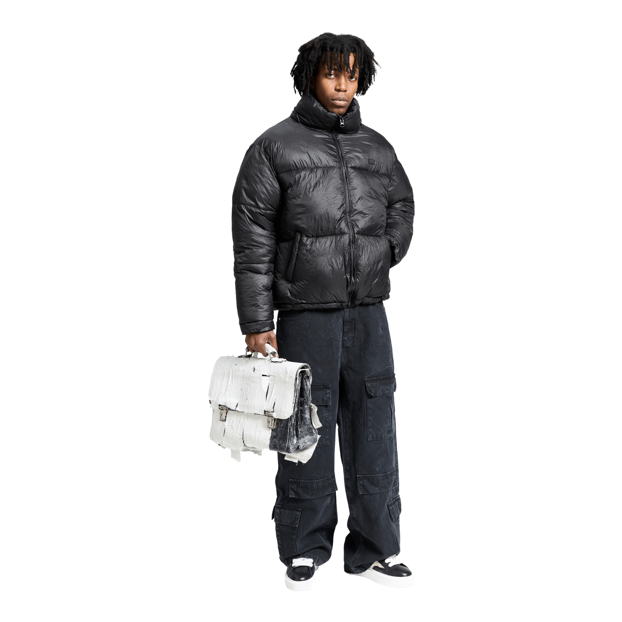 Reternity Wrinkled Puffer Jacke Schwarz - CRETW6819 - Coziness