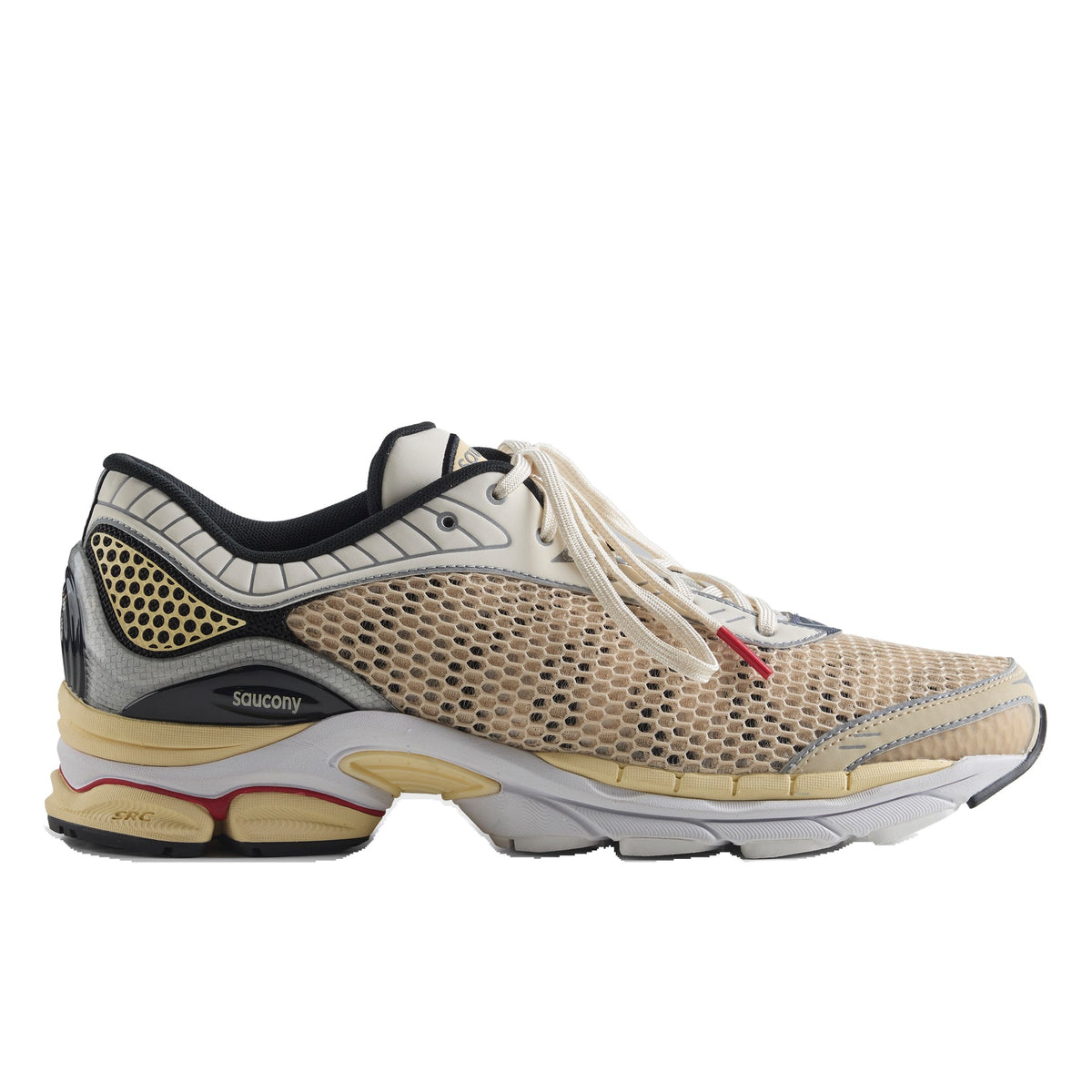 Saucony ProGrid Paramount in Creme Beige, Außenseite von der Seite