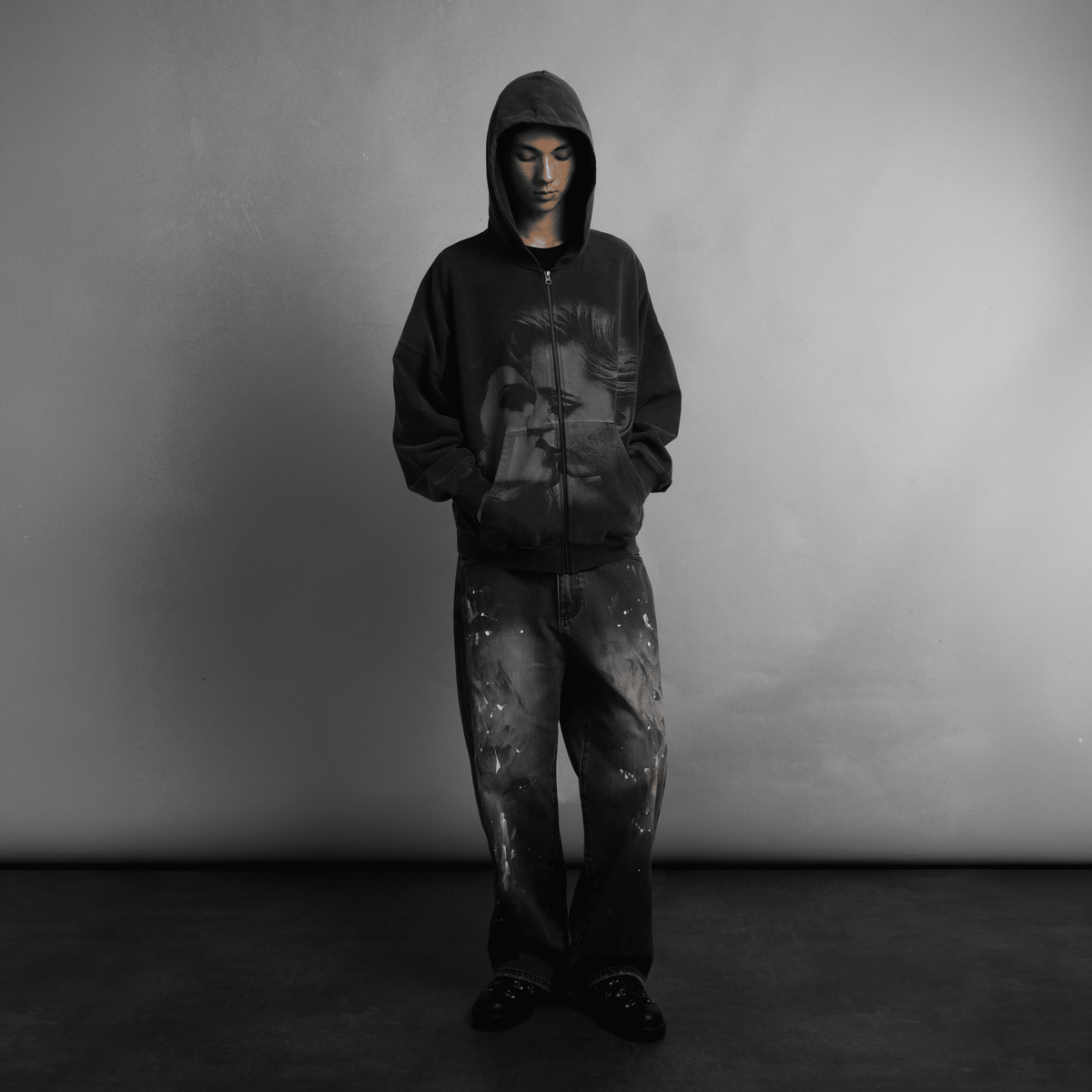 SCRT Envy Zip Hoodie Garment Dyed Black - CSCRE14858 - Coziness