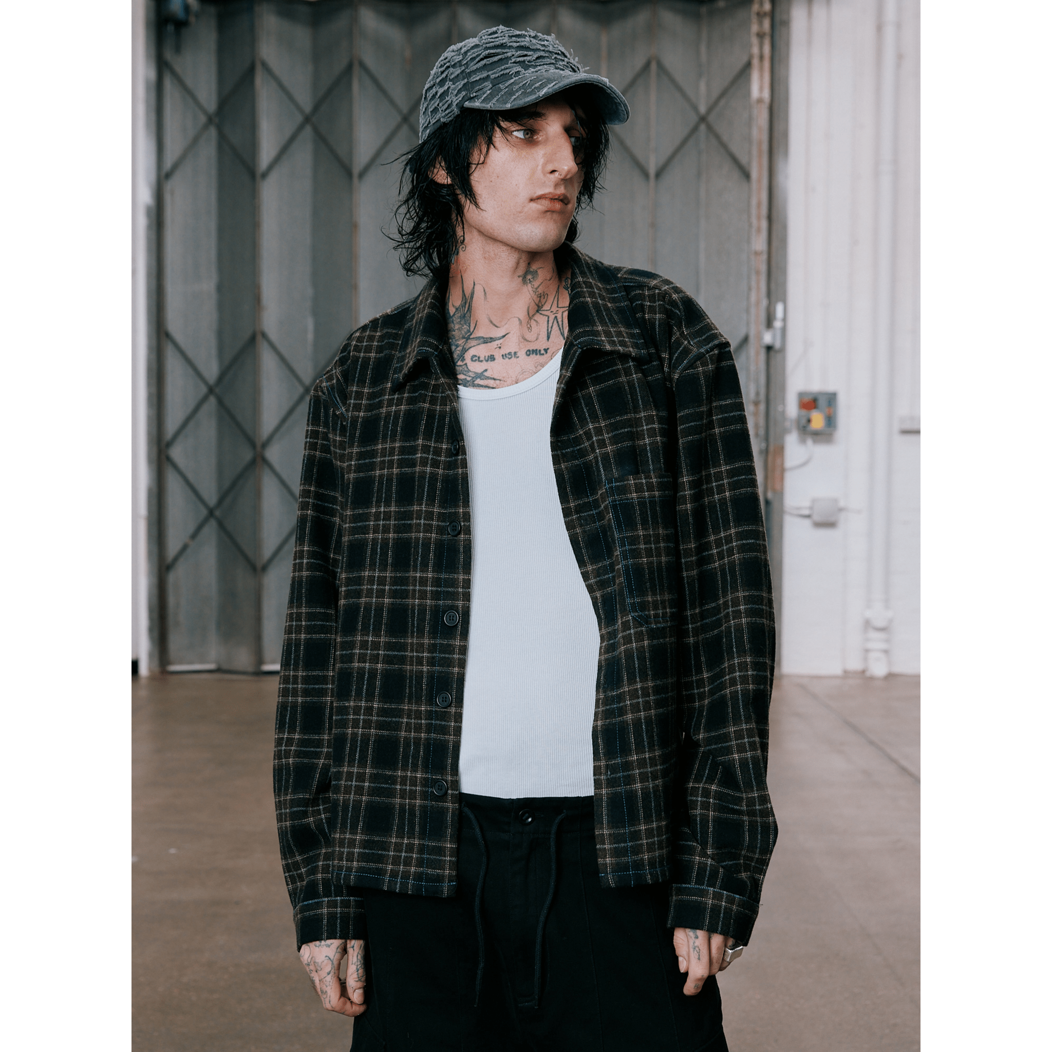 SCRT MoSF Contrast Stich Flannel Shirt Braun - CSCRM7437 - Coziness