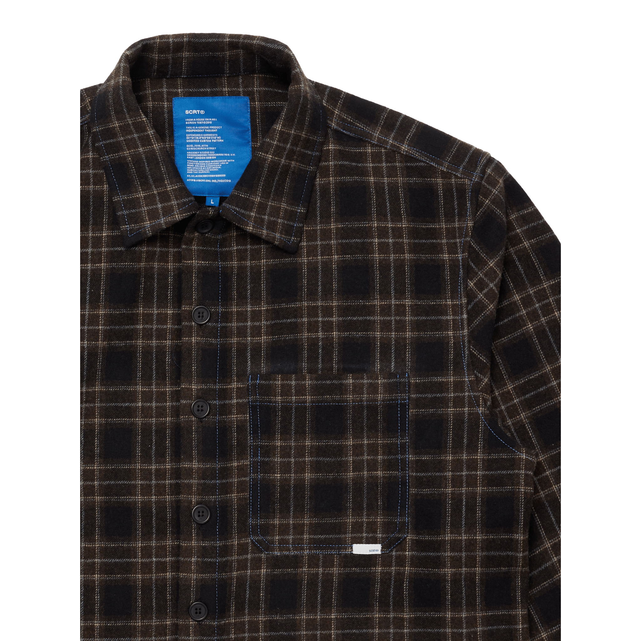 SCRT MoSF Contrast Stich Flannel Shirt Braun - CSCRM7437 - Coziness