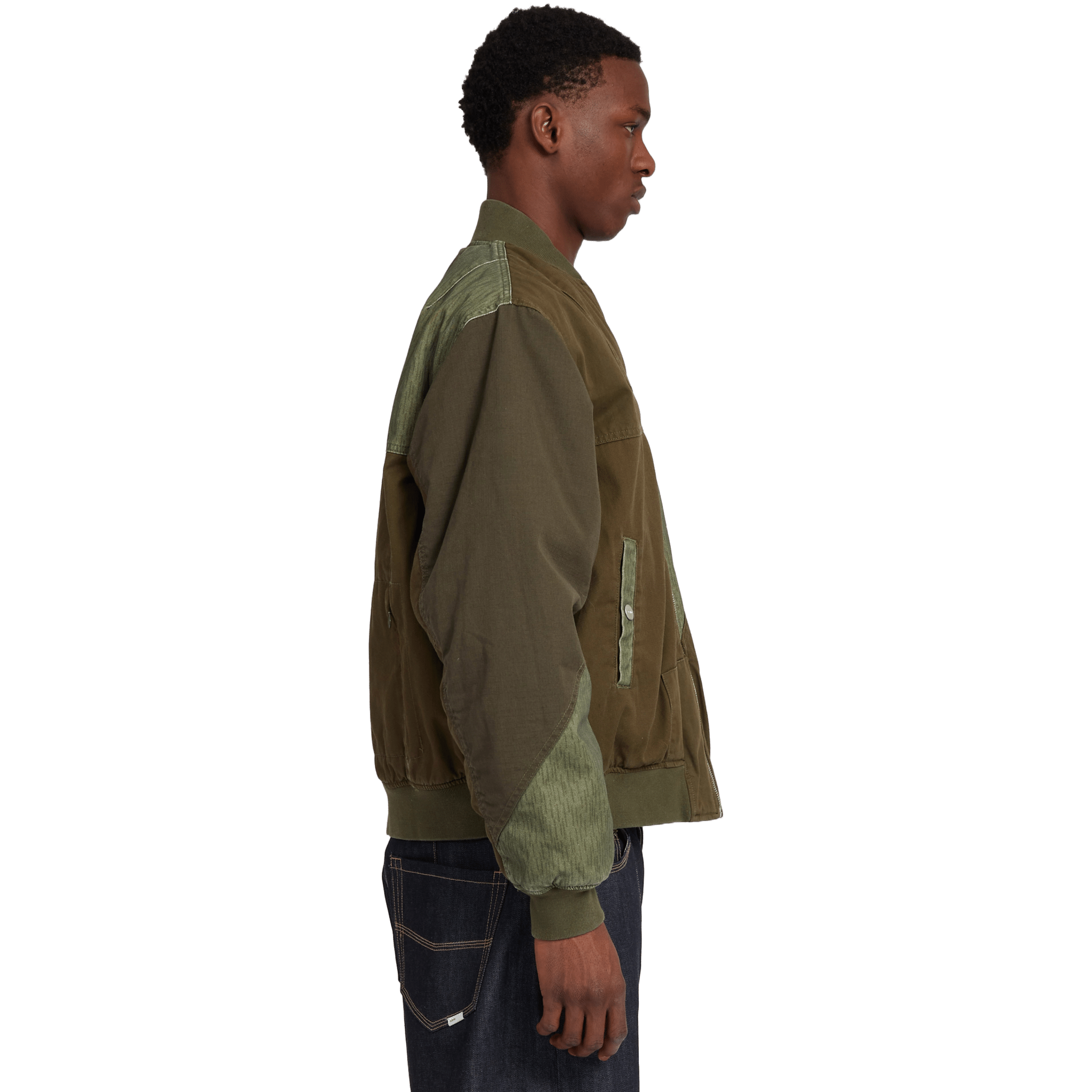 SCRT Reversible Patchwork Bomber Army Green - CSCRR4444 - Coziness