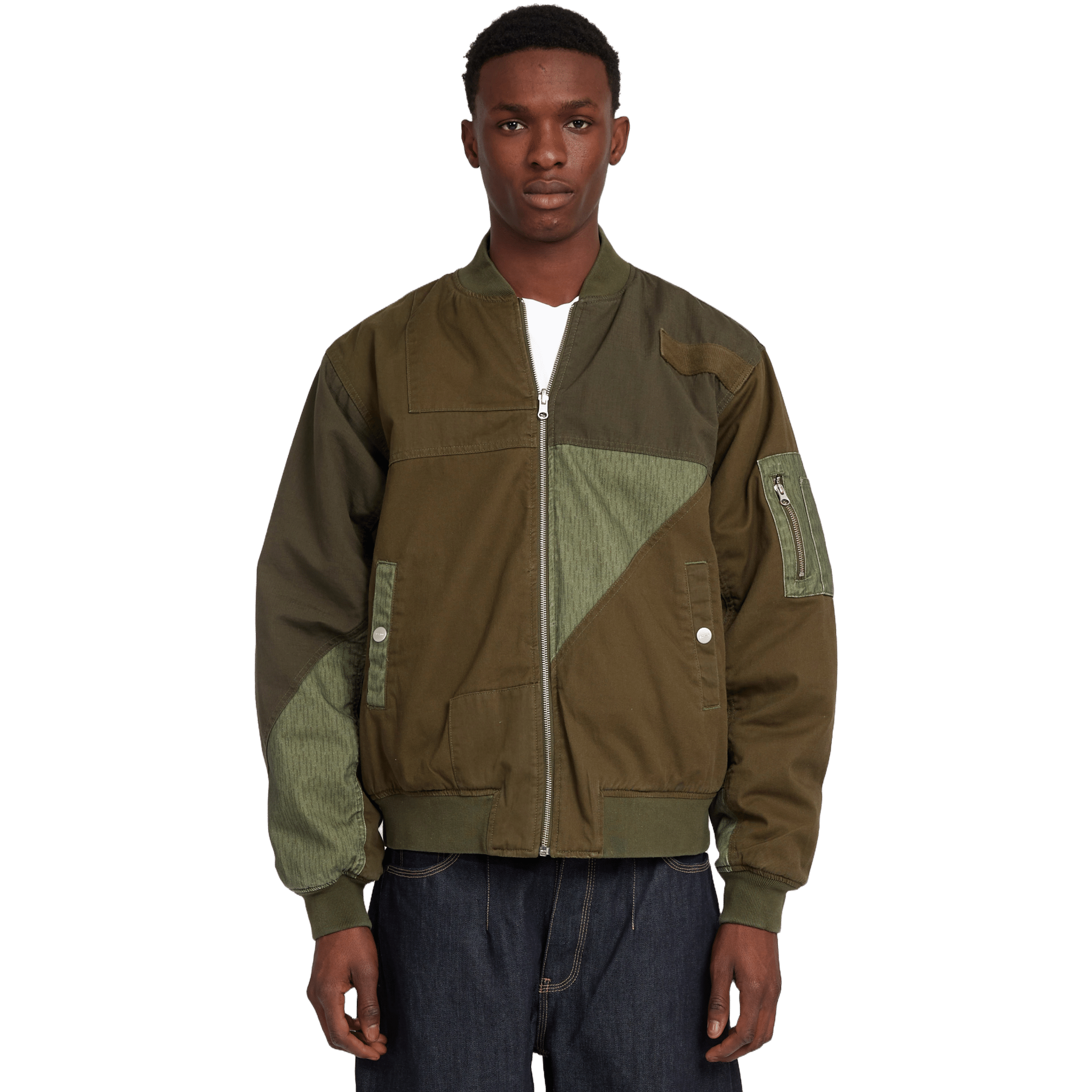 SCRT Reversible Patchwork Bomber Army Green - CSCRR4444 - Coziness