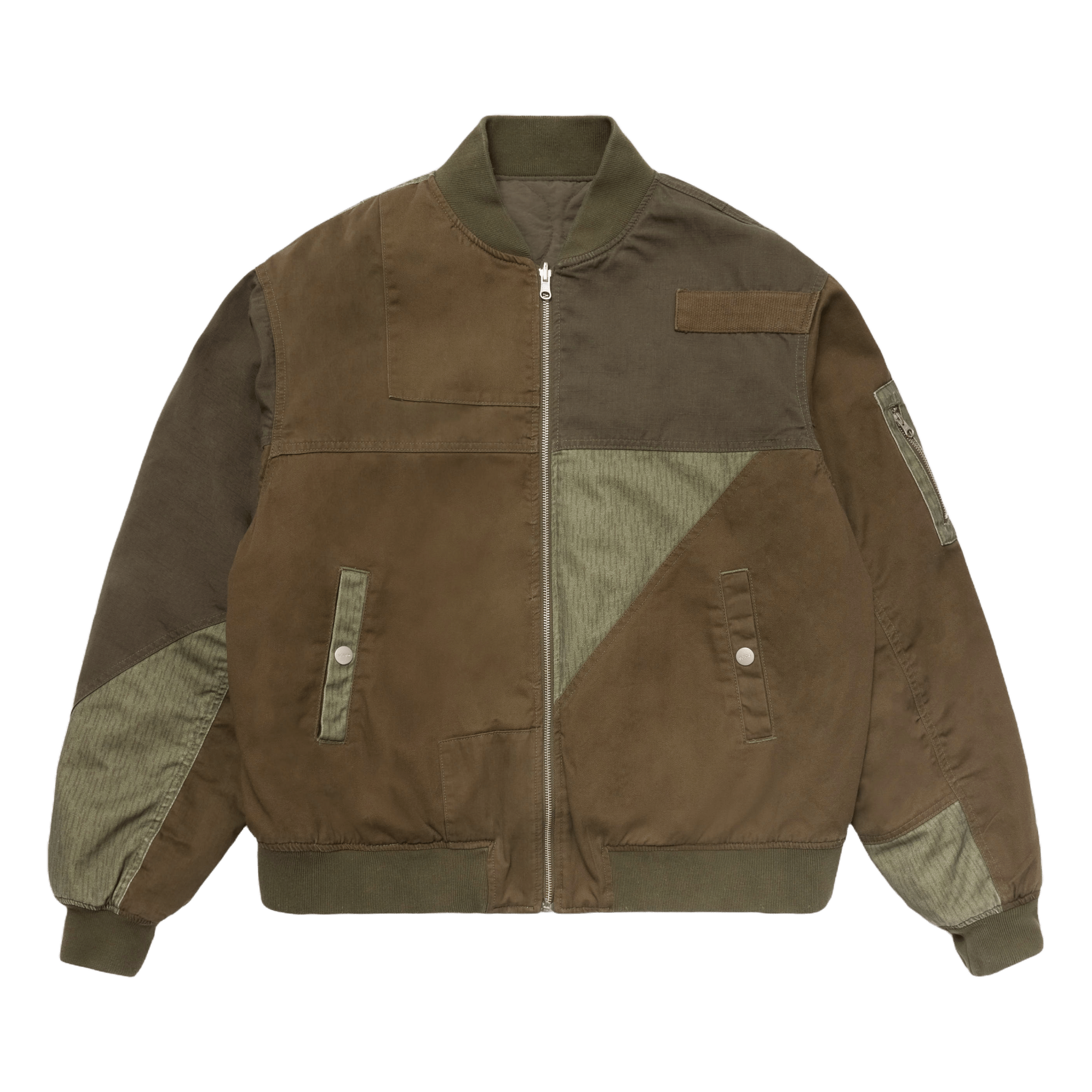 SCRT Reversible Patchwork Bomber Army Green - CSCRR4444 - Coziness