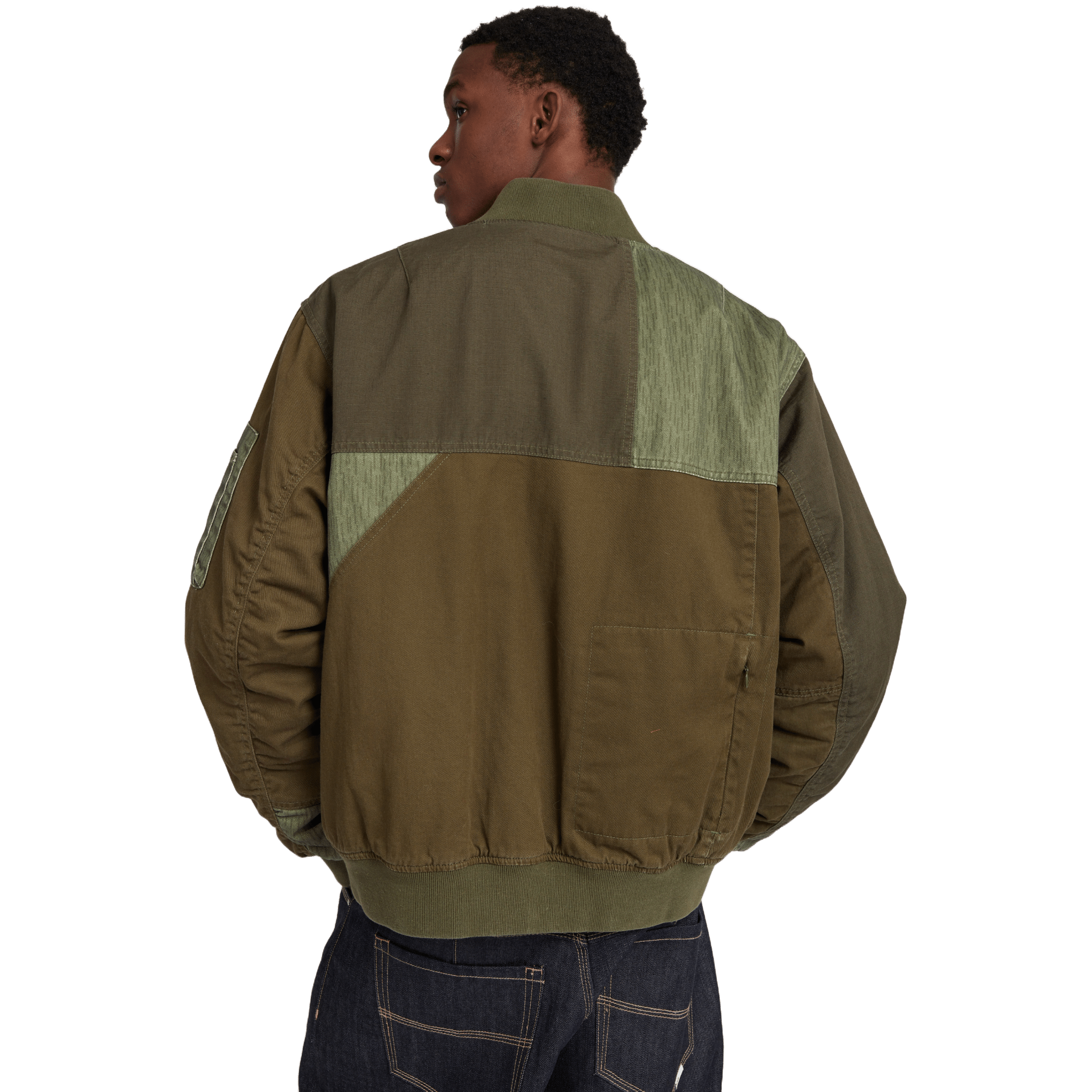 SCRT Reversible Patchwork Bomber Army Green - CSCRR4444 - Coziness