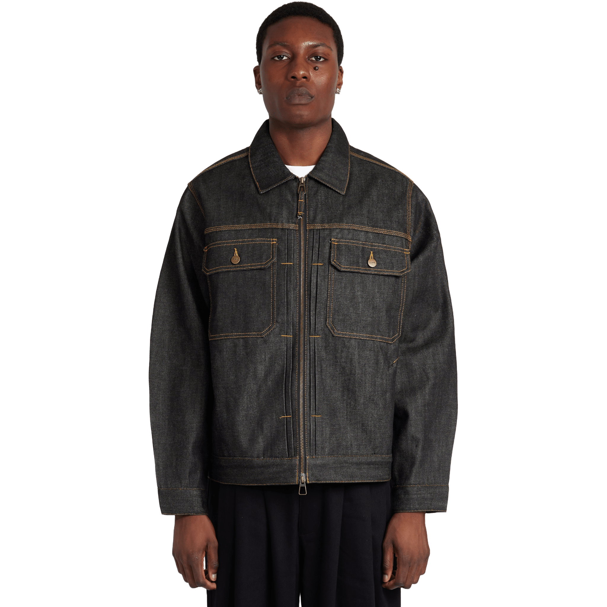 SCRT Selvedge Zipped Type - 2 Denim Jacket Darkest Indigo - CSCRS4449 - Coziness
