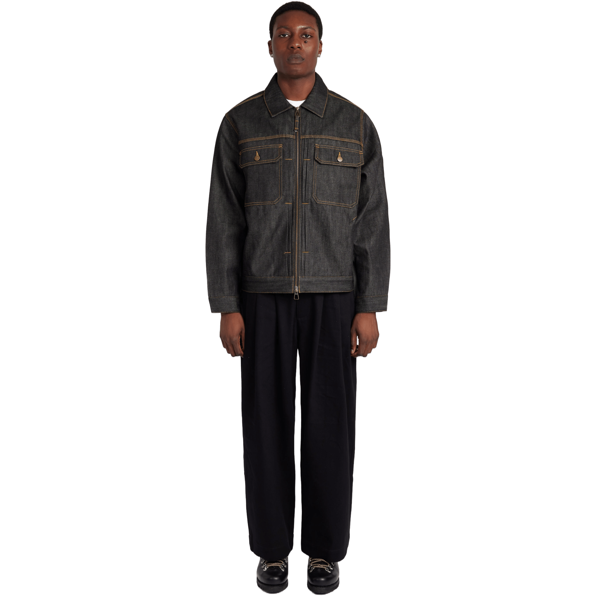 SCRT Selvedge Zipped Type - 2 Denim Jacket Darkest Indigo - CSCRS4449 - Coziness