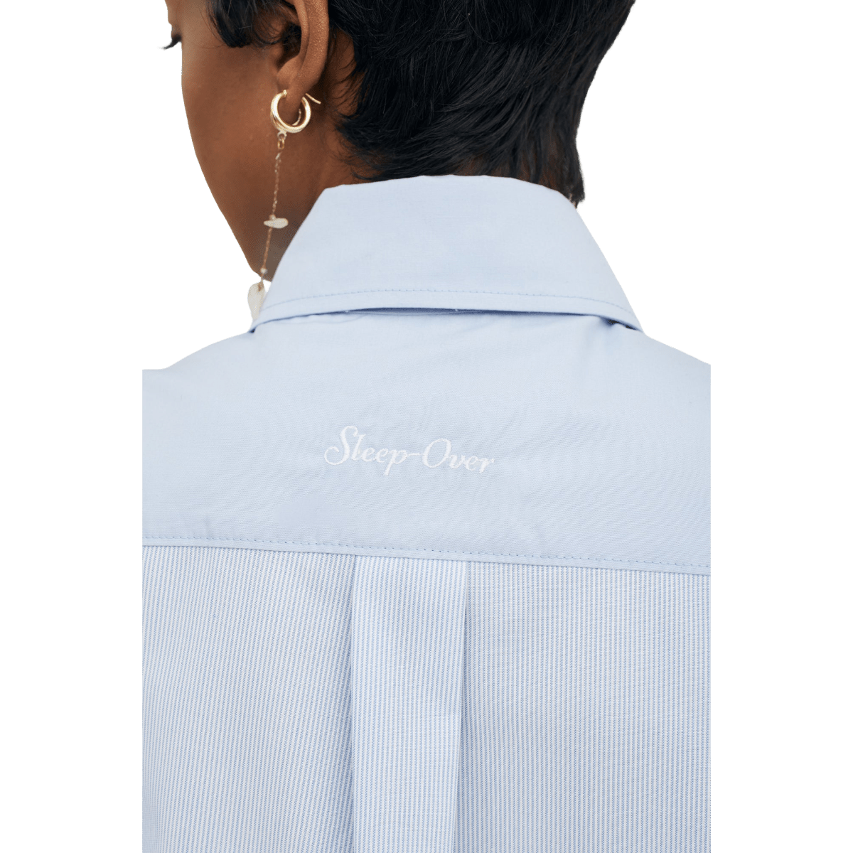 Sleep Over Patchwork Shirt Blue - CSLEO10664 - Coziness