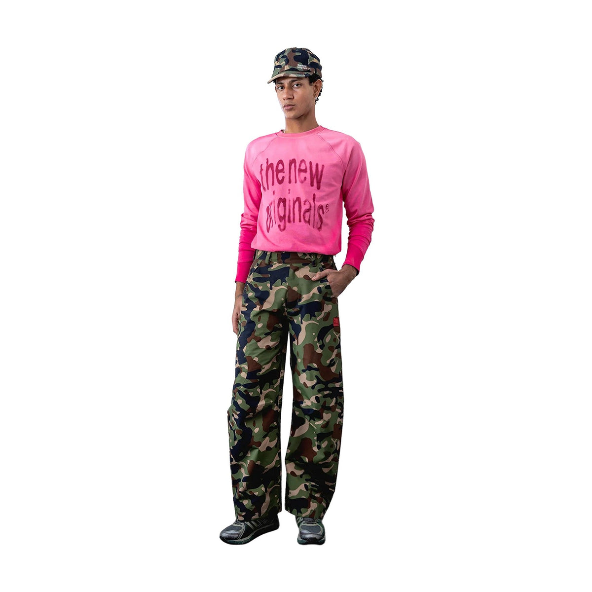 The New Originals Airbrushed Big Logo Raglan Longsleeve Beetroot Purple - CTHEN14396 - Coziness