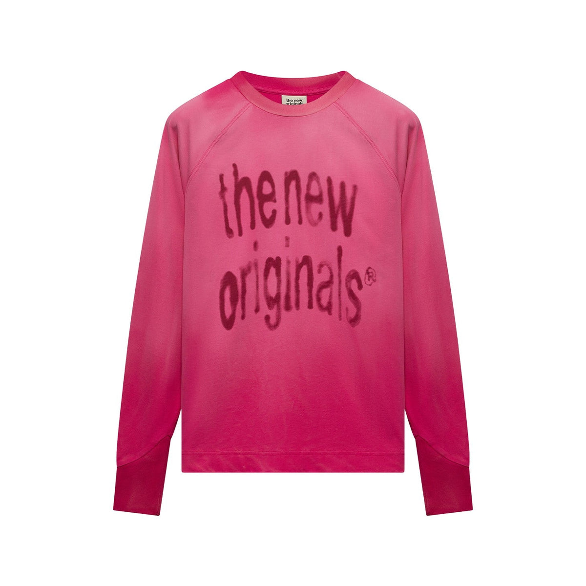 The New Originals Airbrushed Big Logo Raglan Longsleeve Beetroot Purple - CTHEN14396 - Coziness
