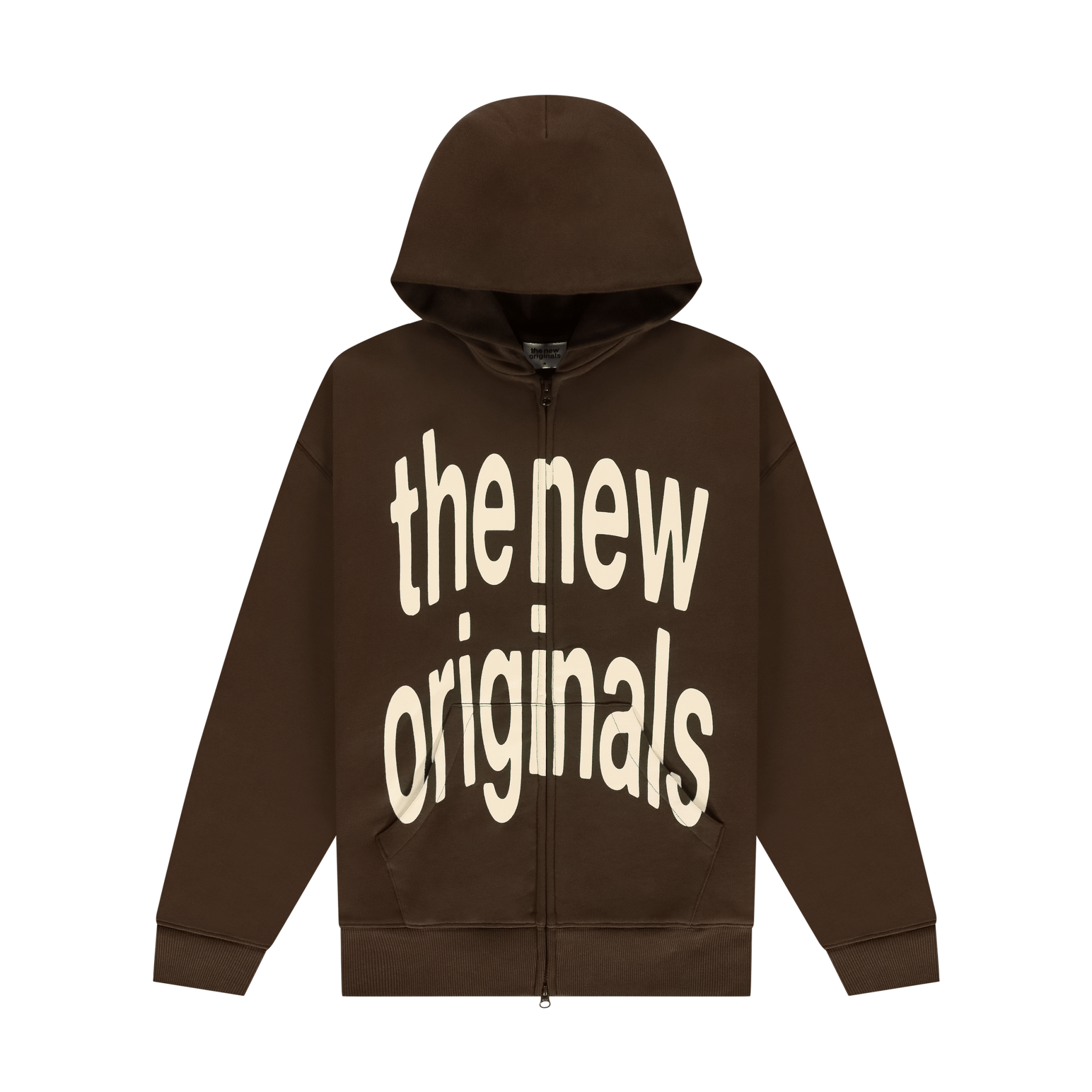 The New Originals Big Logo Zip Up Hoodie Acid Brown - CTHEN6365 - Coziness