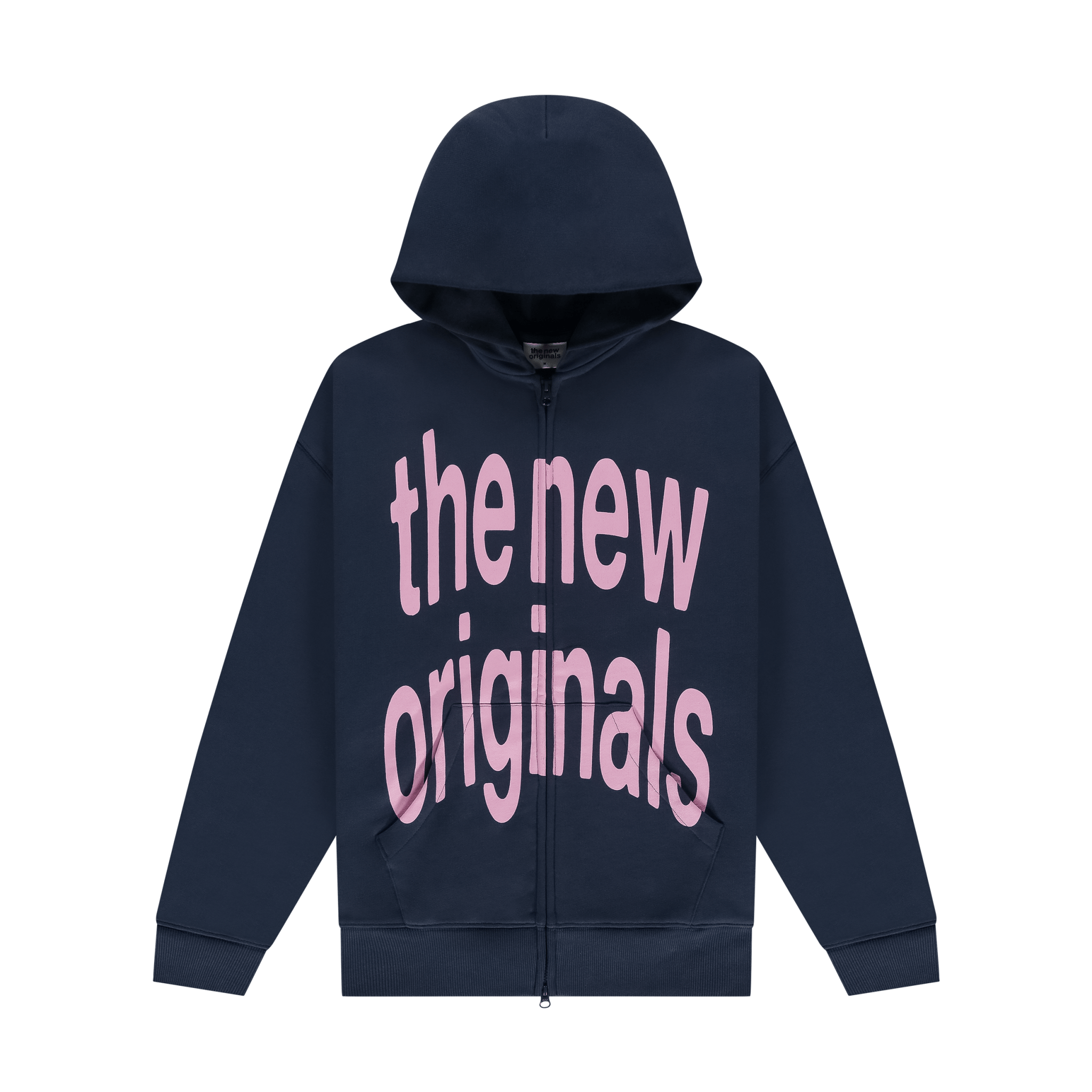 The New Originals Big Logo Zip Up Hoodie Navy Pink - CTHEN6397 - Coziness