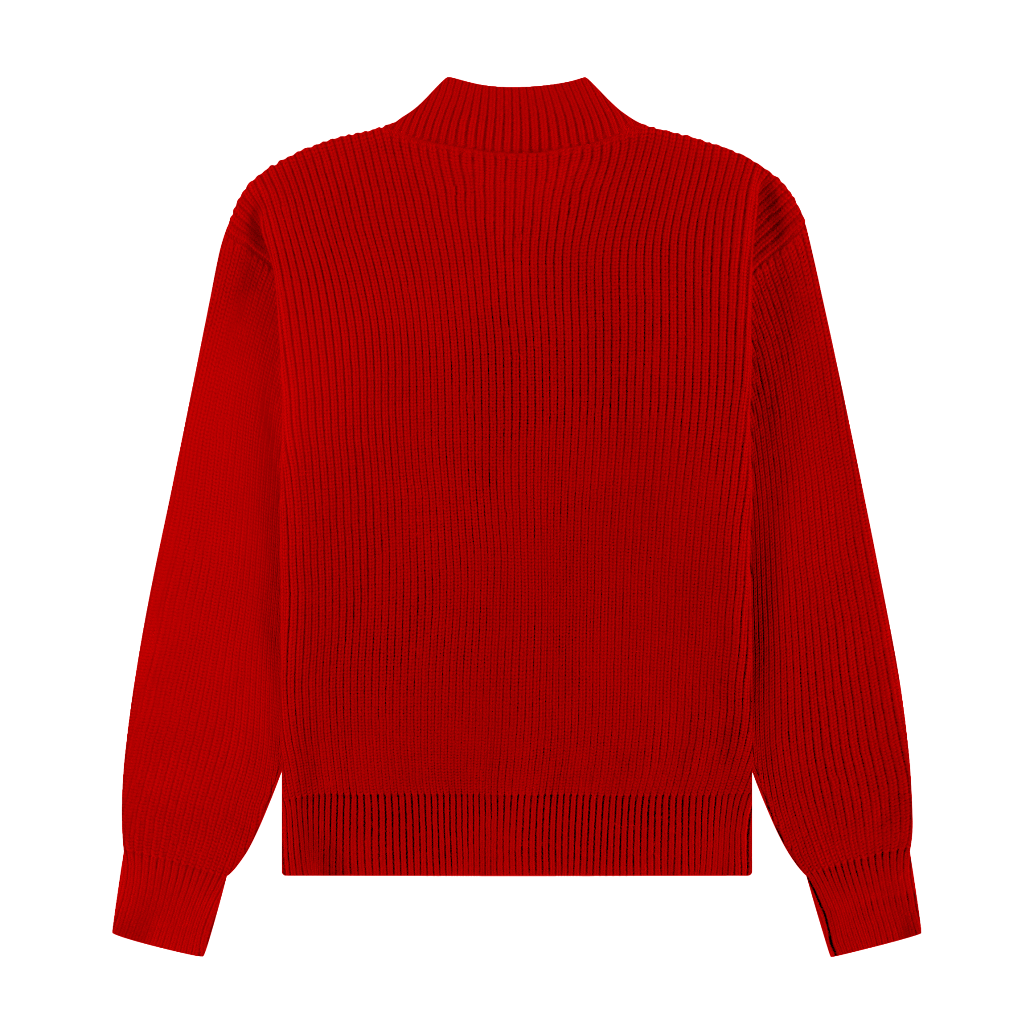 The New Originals Fisherman Rib Zip Up Sweater Rot - CTHEN6402 - Coziness