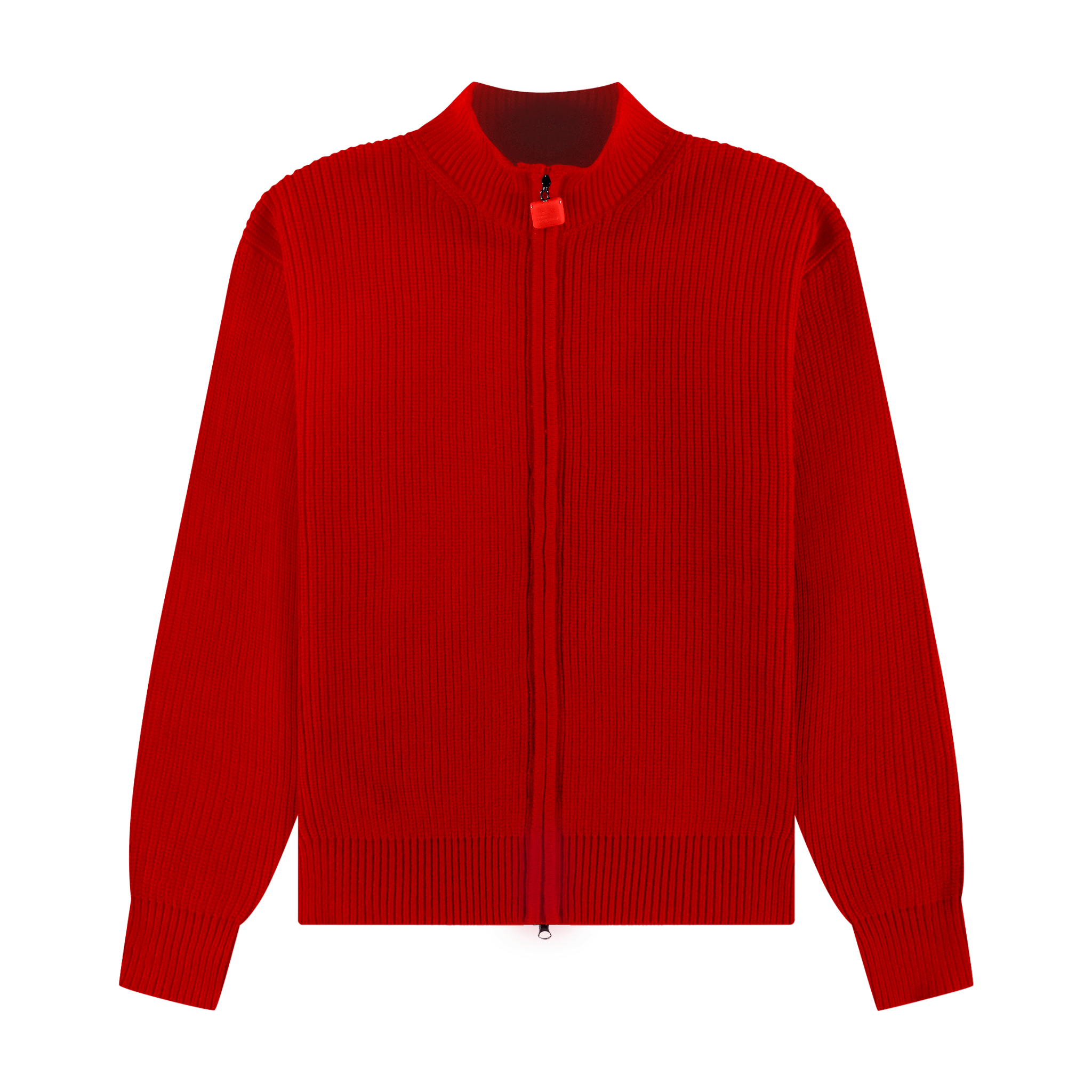 The New Originals Fisherman Rib Zip Up Sweater Rot - CTHEN6402 - Coziness