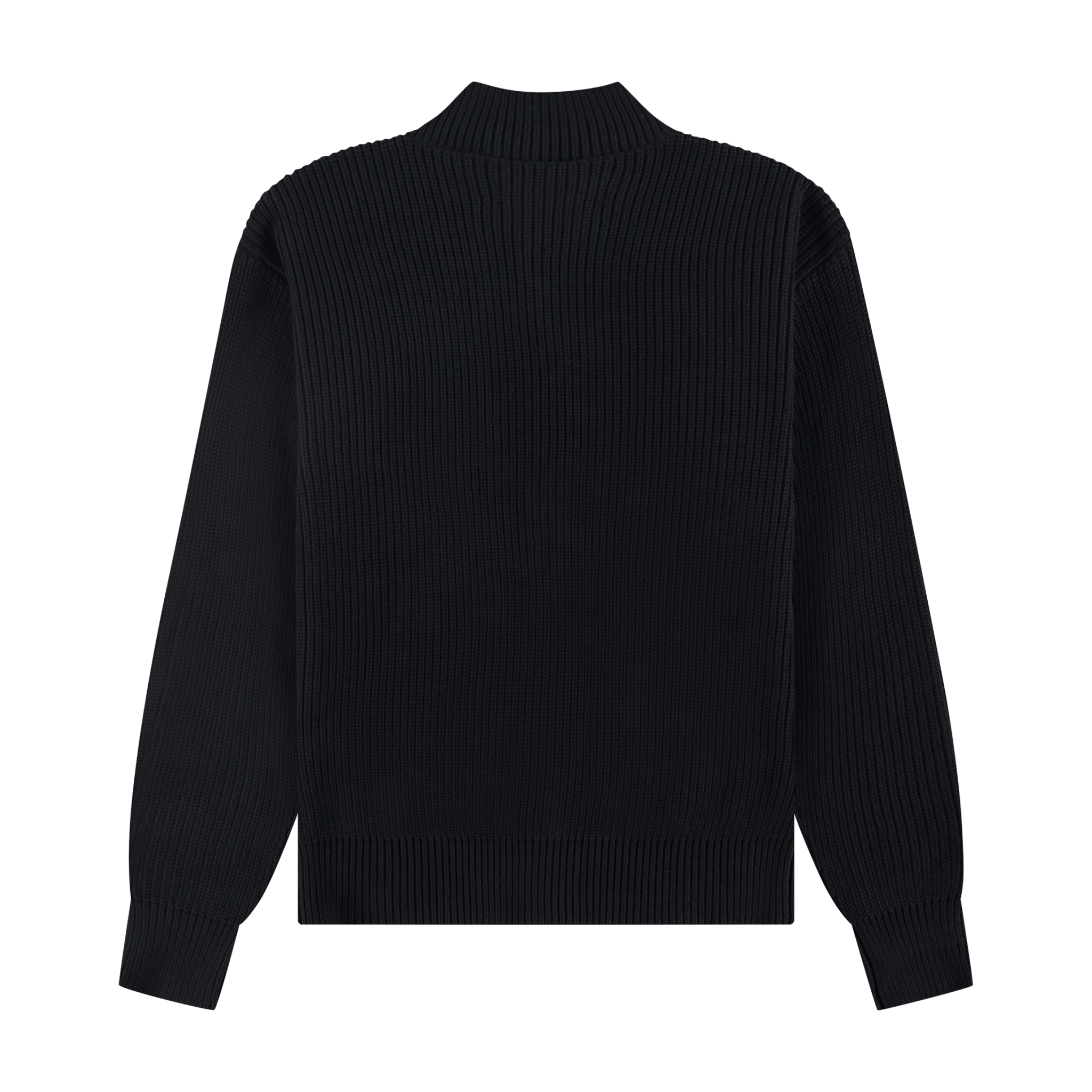 The New Originals Fisherman Rib Zip Up Sweater Schwarz - CTHEN6412 - Coziness
