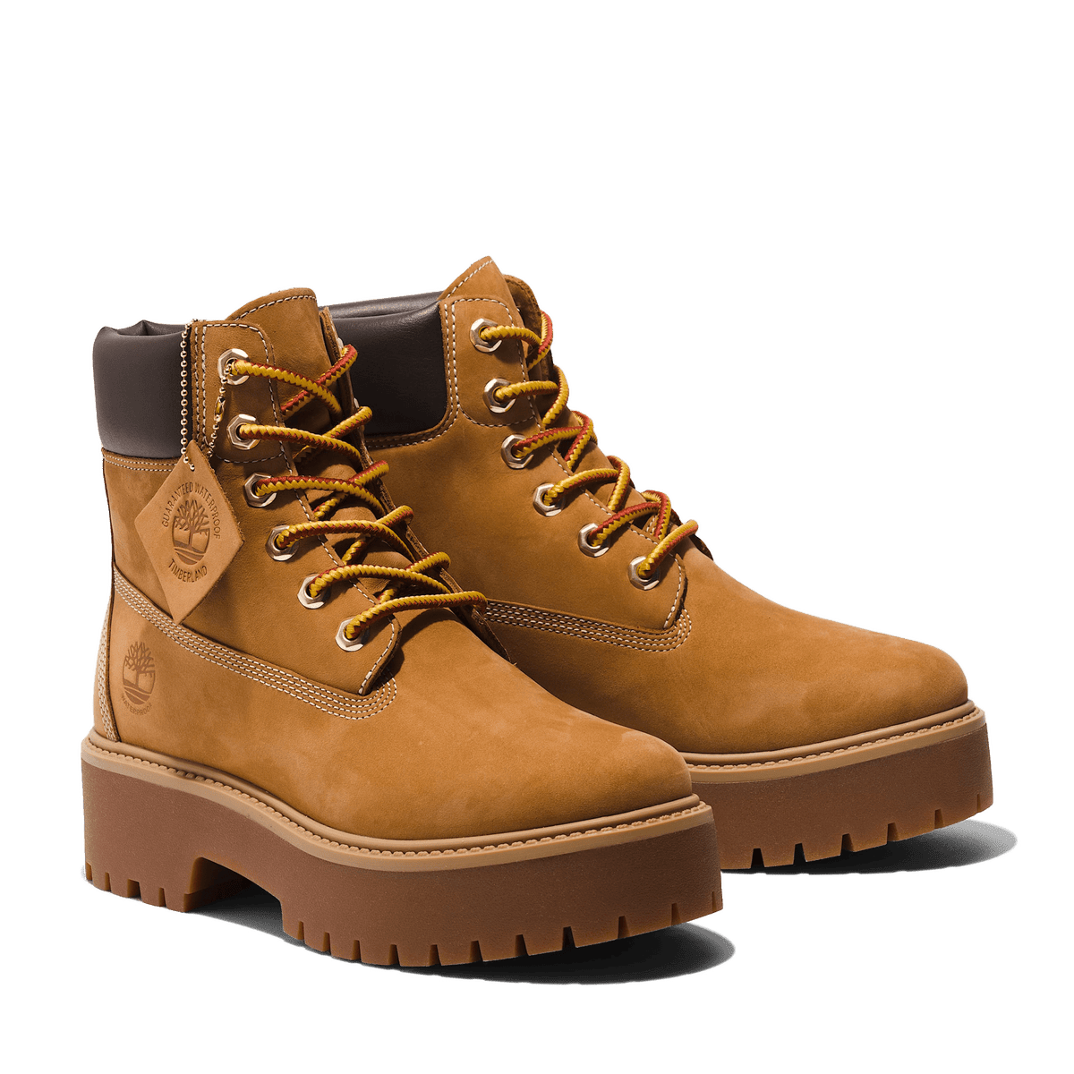 Timberland Stone Street 6 Inch Lace Up Waterproof Platform Boot Wheat Wmns - CTIMS14411 - Coziness