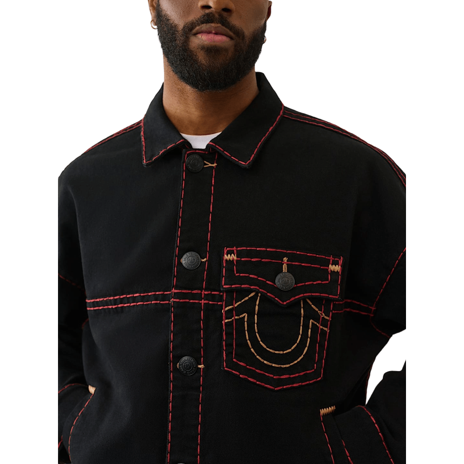 True Religion Super T Cropped Denim Jacket - CTRUR6636 - Coziness