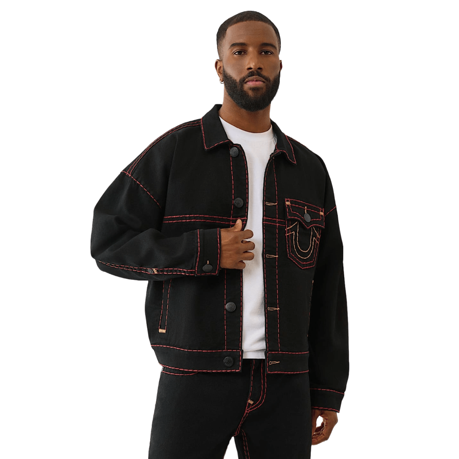 True Religion Super T Cropped Denim Jacket - CTRUR6636 - Coziness