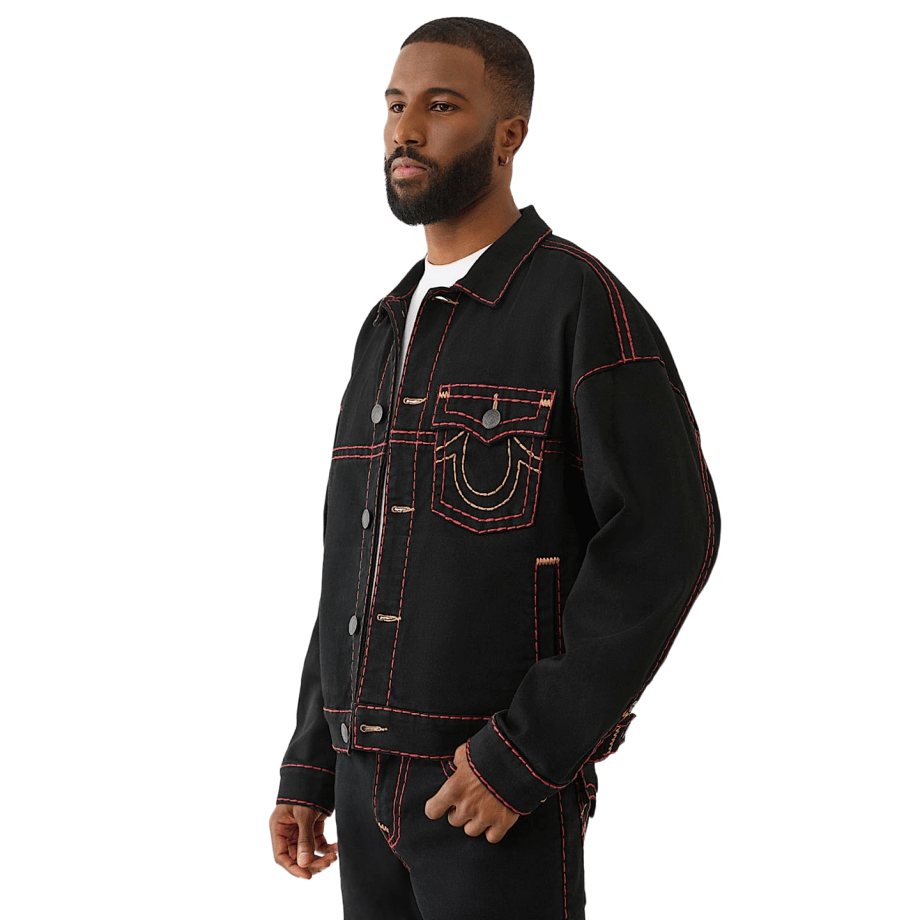 True Religion Super T Cropped Denim Jacket - CTRUR6636 - Coziness