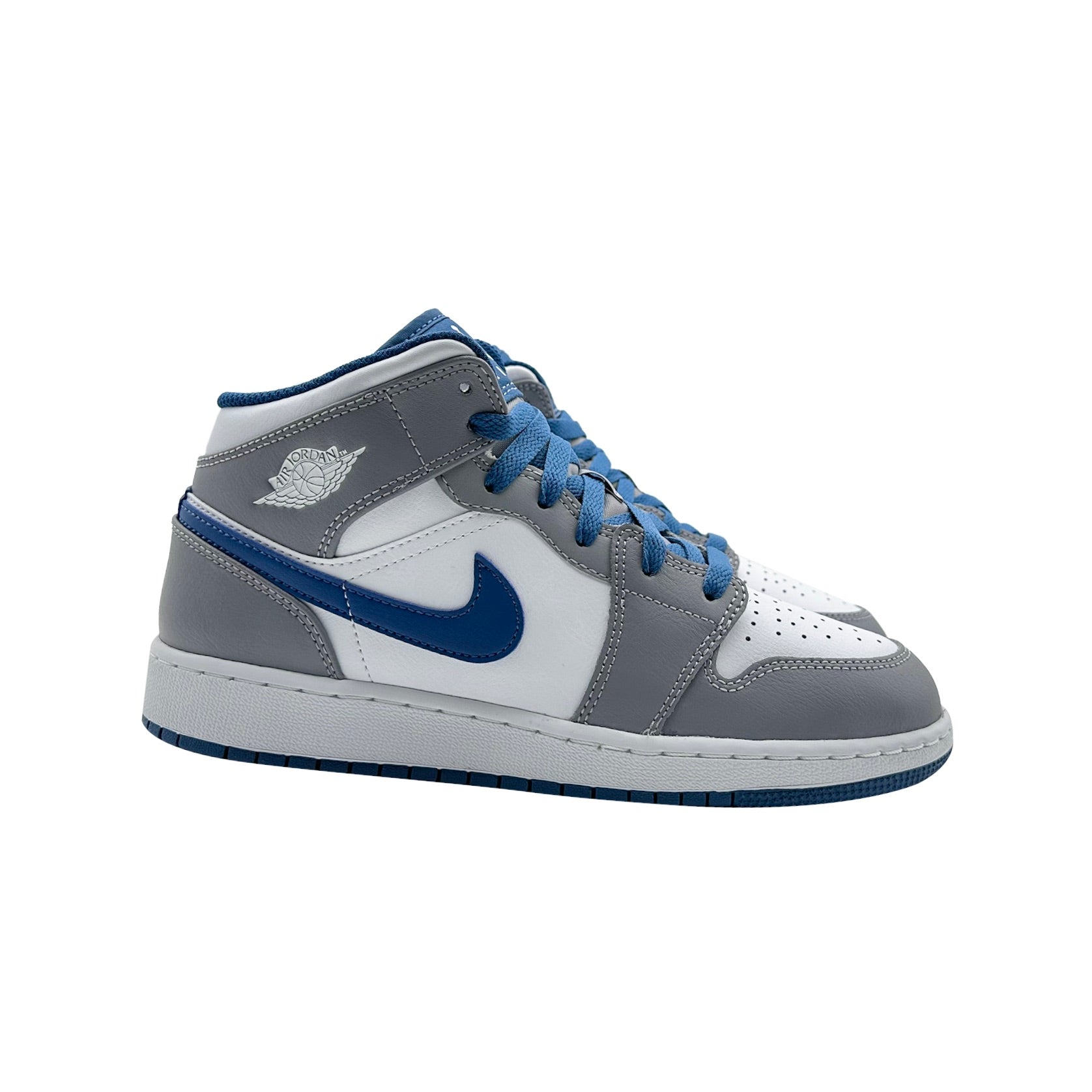 Nike Air Jordan 1 Mid True Blue Cement GS
