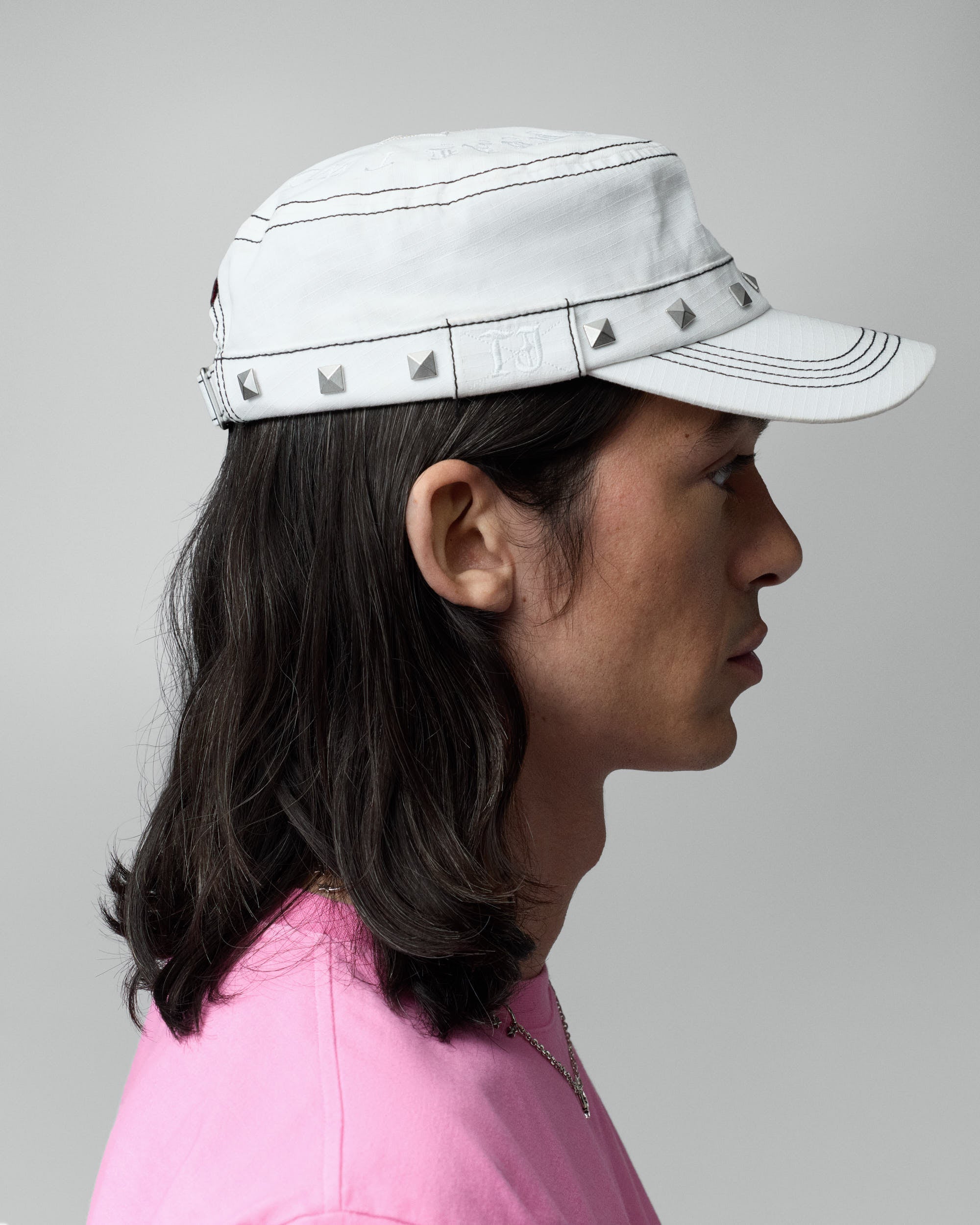 Twojeys Studded Guerrilla Cap White