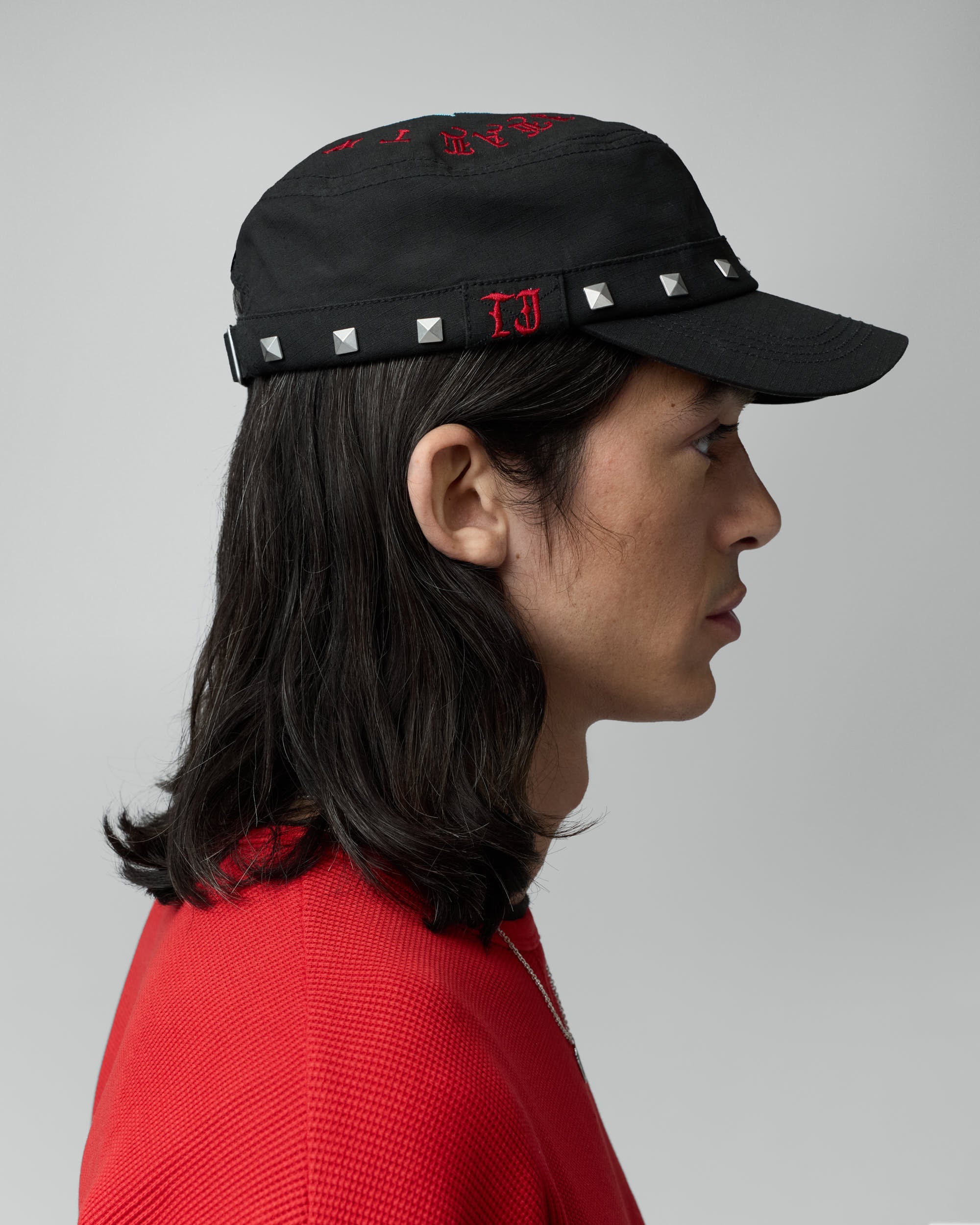 Twojeys Studded Guerrilla Cap Black