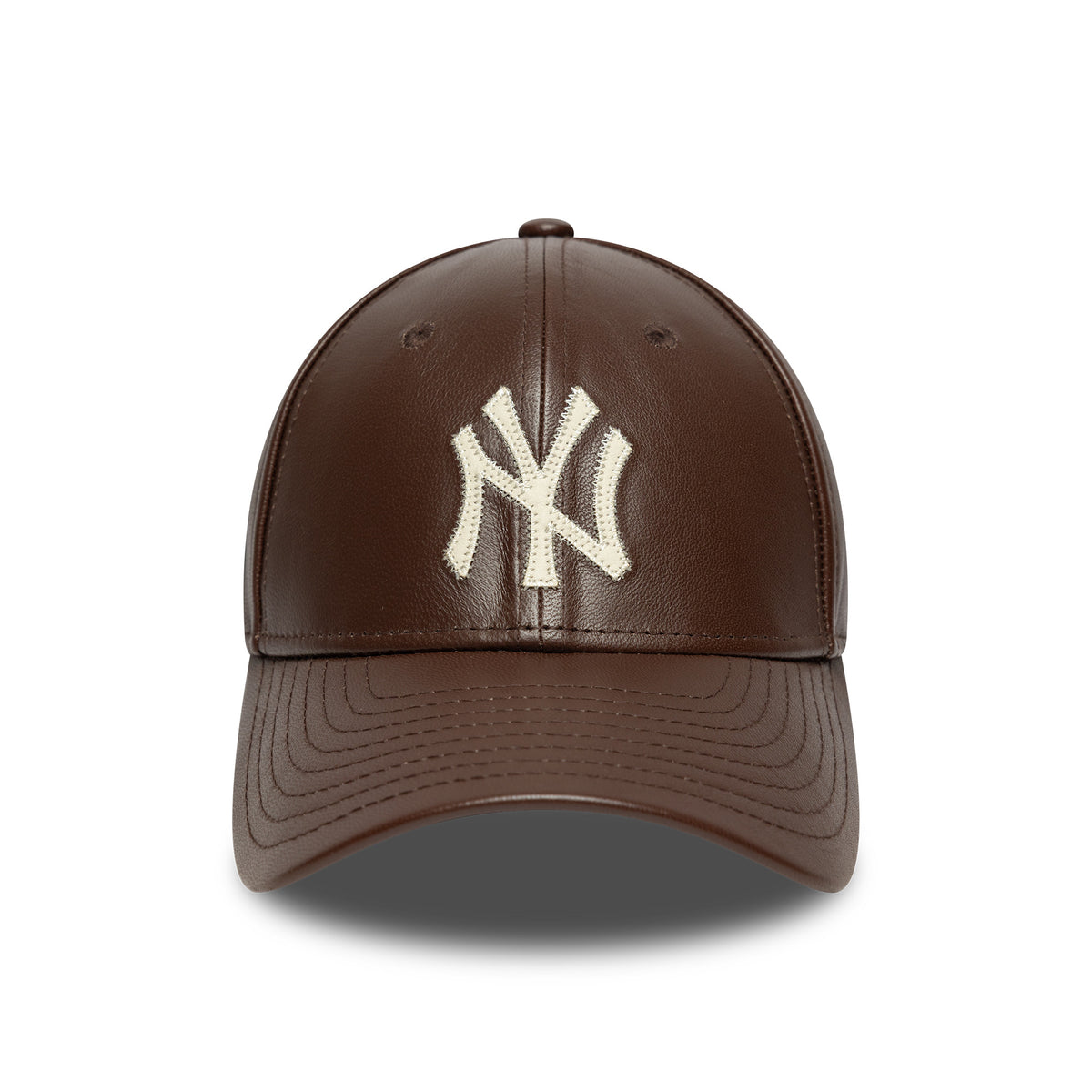 New Era NY Yankees 9FORTY Leather Cap Brown