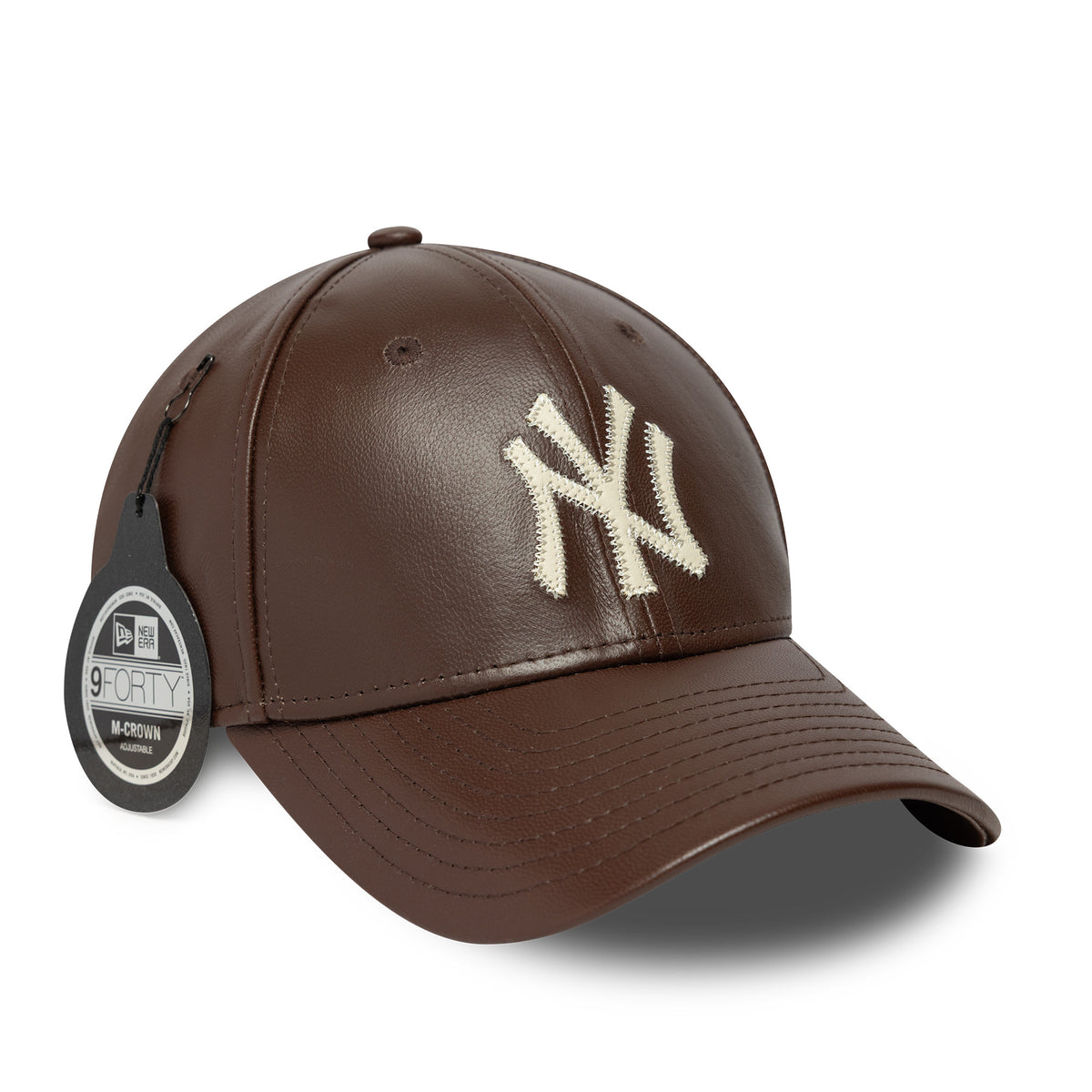 New Era NY Yankees 9FORTY Leather Cap Brown