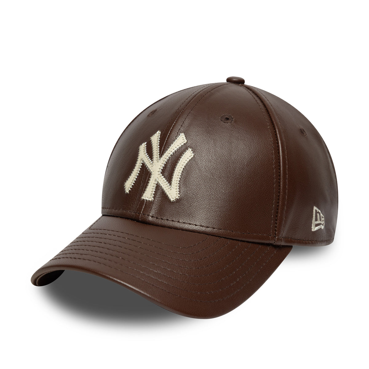 New Era NY Yankees 9FORTY Leather Cap Brown