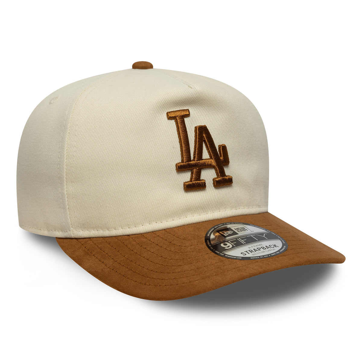 New Era LA Dodgers 9FIFTY Suede Visor Cap Beige