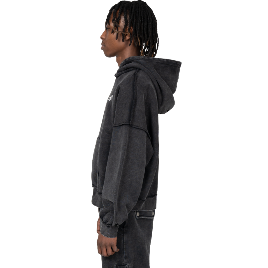 Atelier De Roupa Logo Hoodie Washed Black