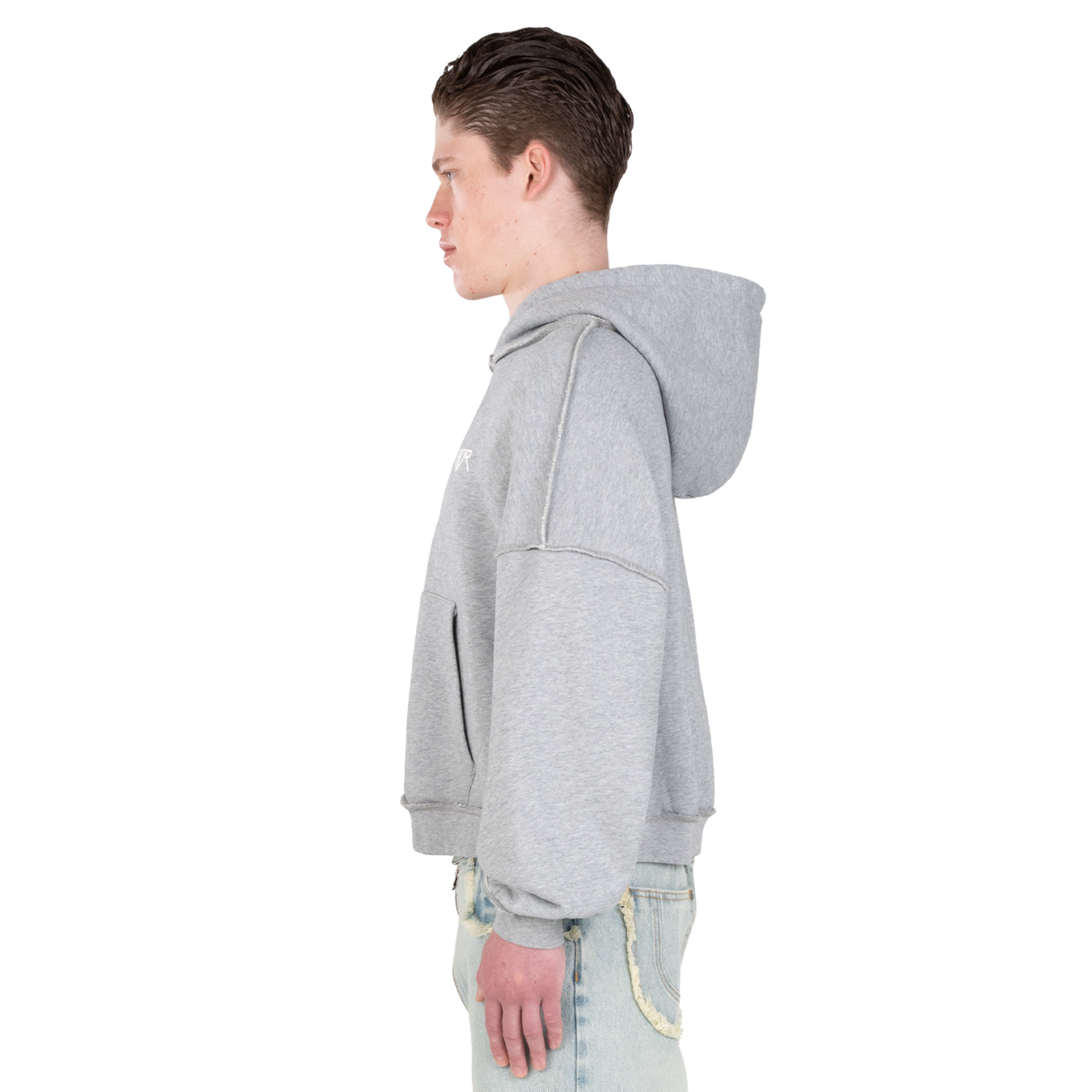 Atelier De Roupa Logo Hoodie Washed Grey
