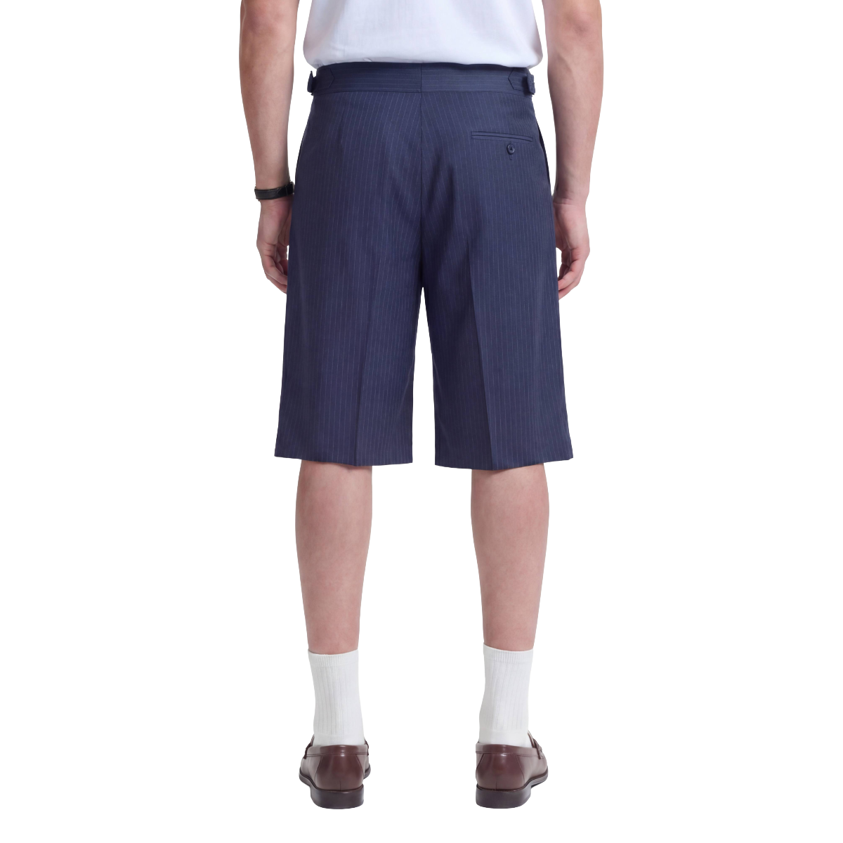 Reternity Tailored Baggy Shorts Pinstripe Blue
