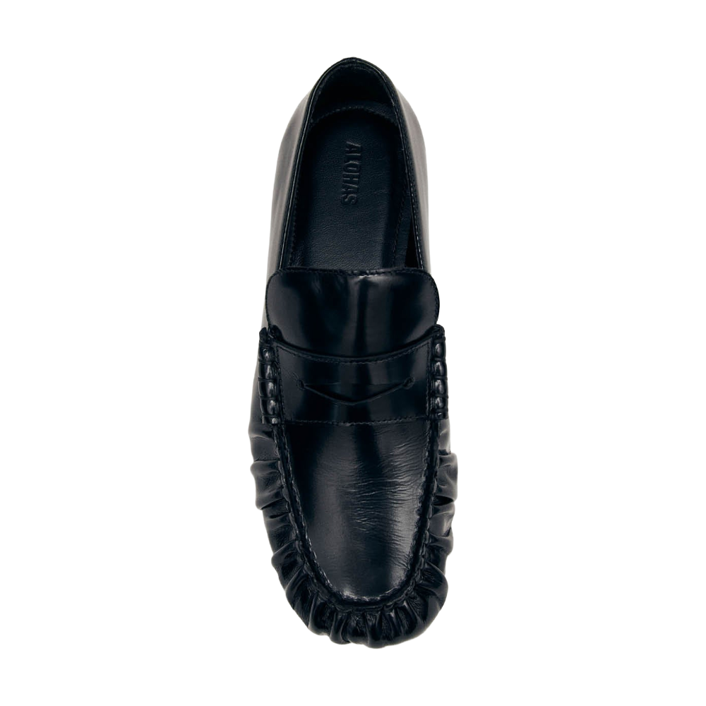 Alohas Aven Black Leather Loafers