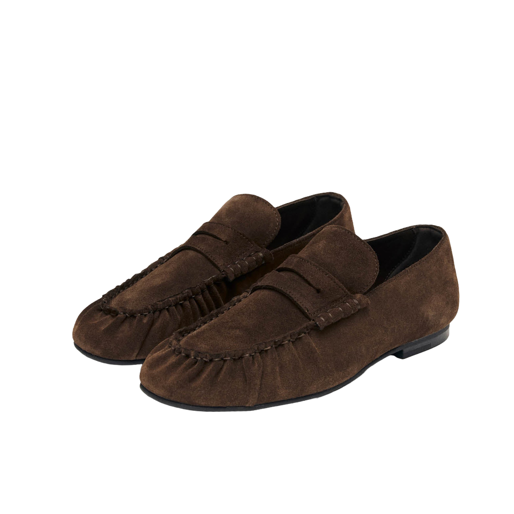 Alohas Aven Suede Brown Leather Loafers
