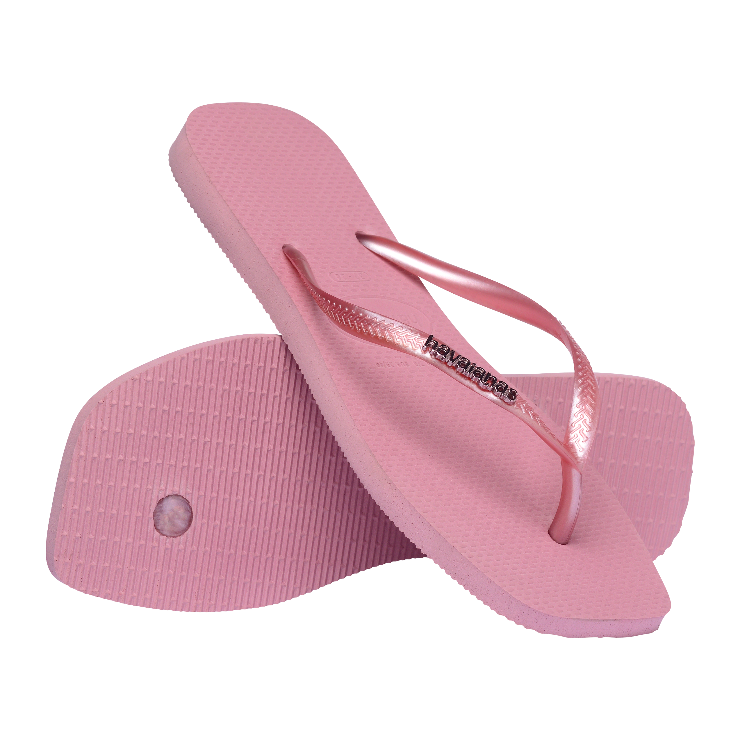 Havaianas Flip Flop Square Logo Metallic Pink Damen