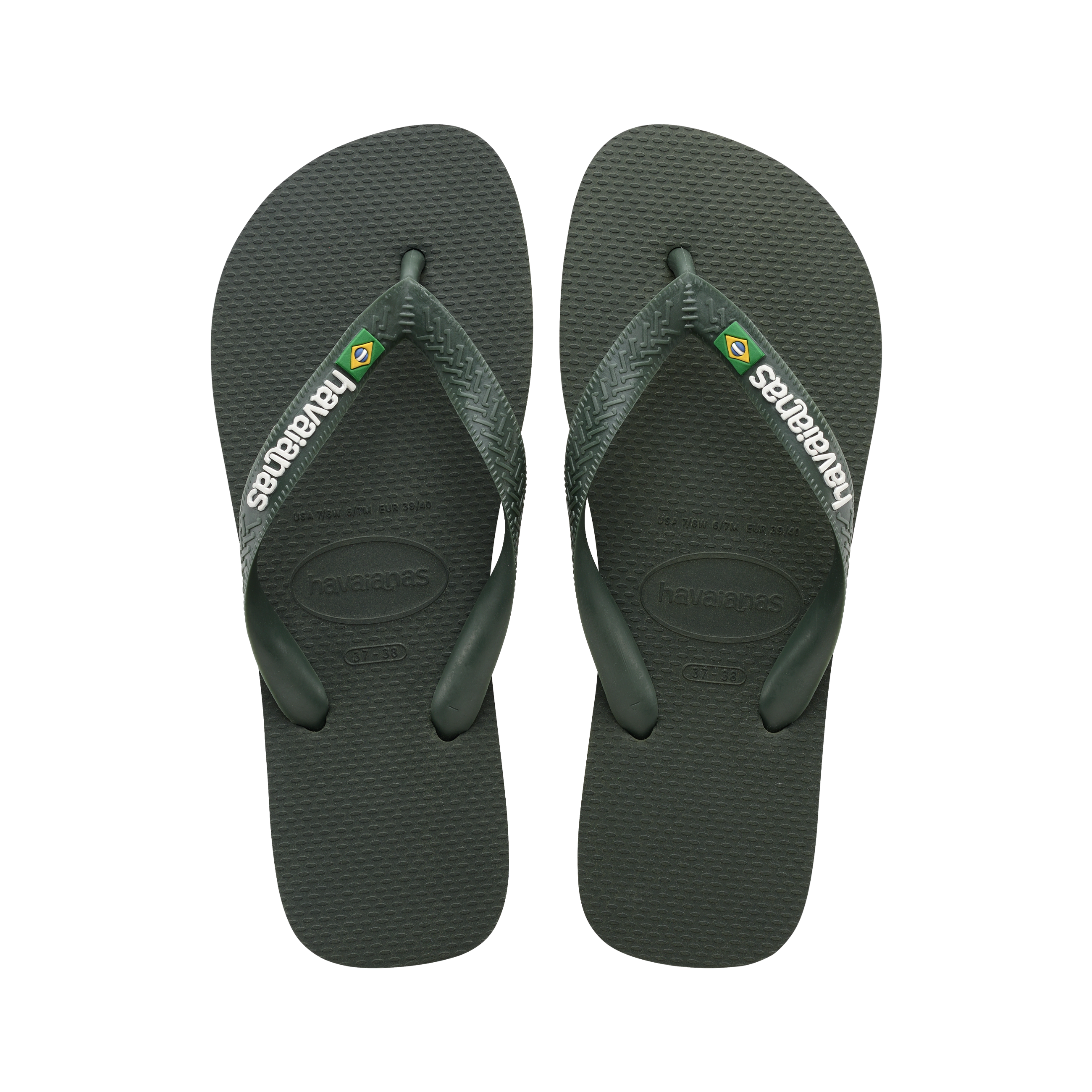 Havaianas Flip Flops Brasil Logo Green Olive