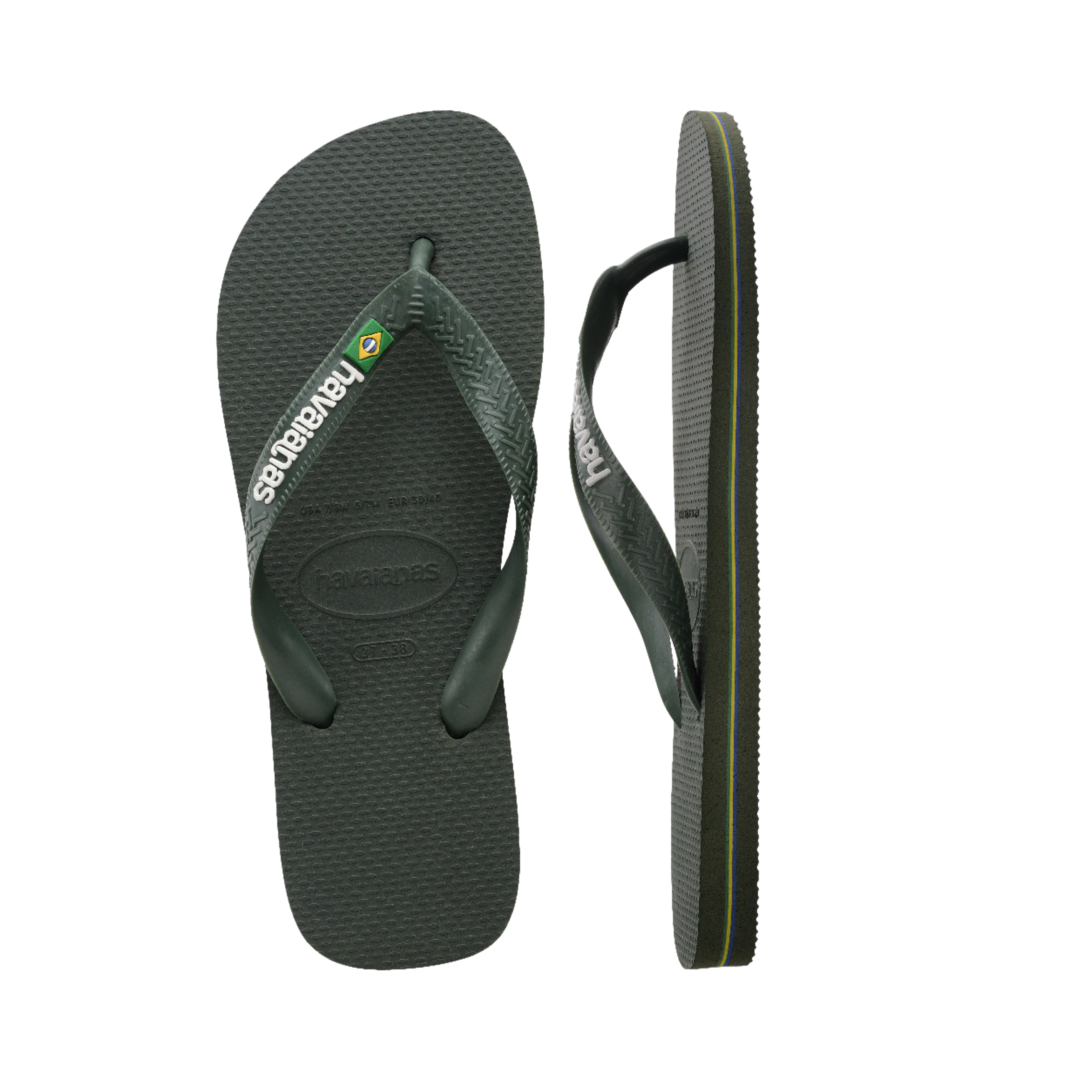 Havaianas Flip Flops Brasil Logo Green Olive