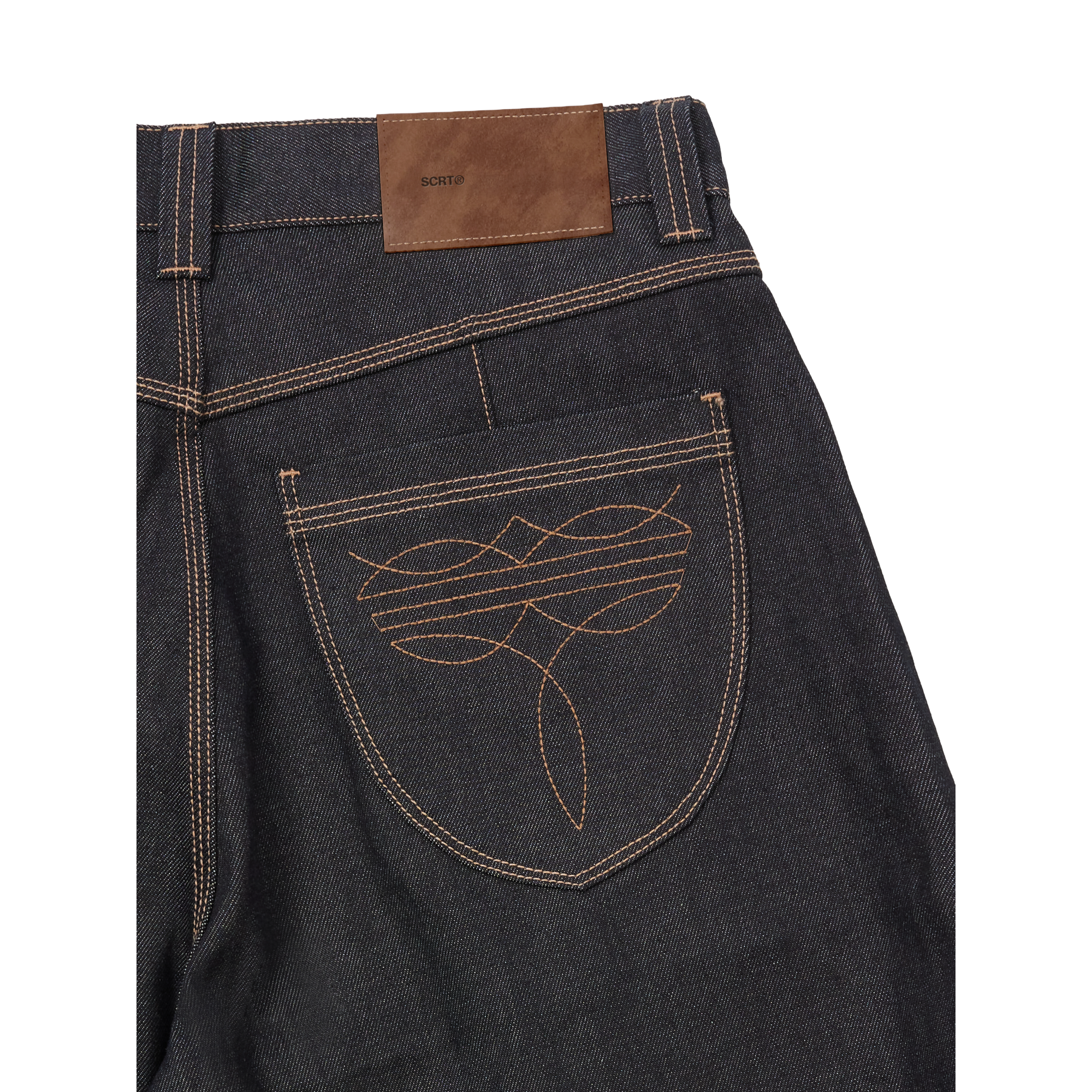 SCRT Selvedge Denim Wide Shorts Indigo