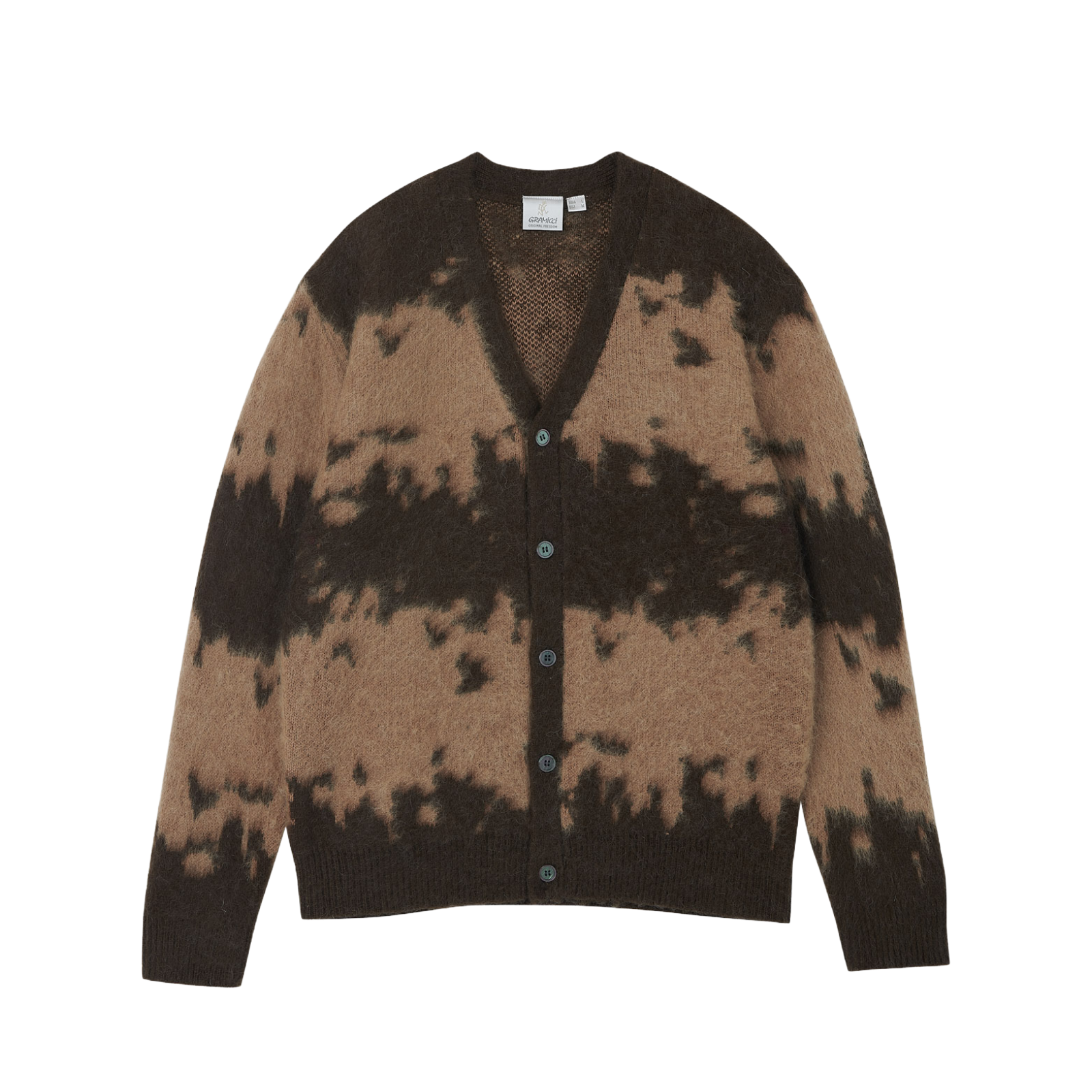Gramicci Mohair Splatter Cardigan Taupe Splatter